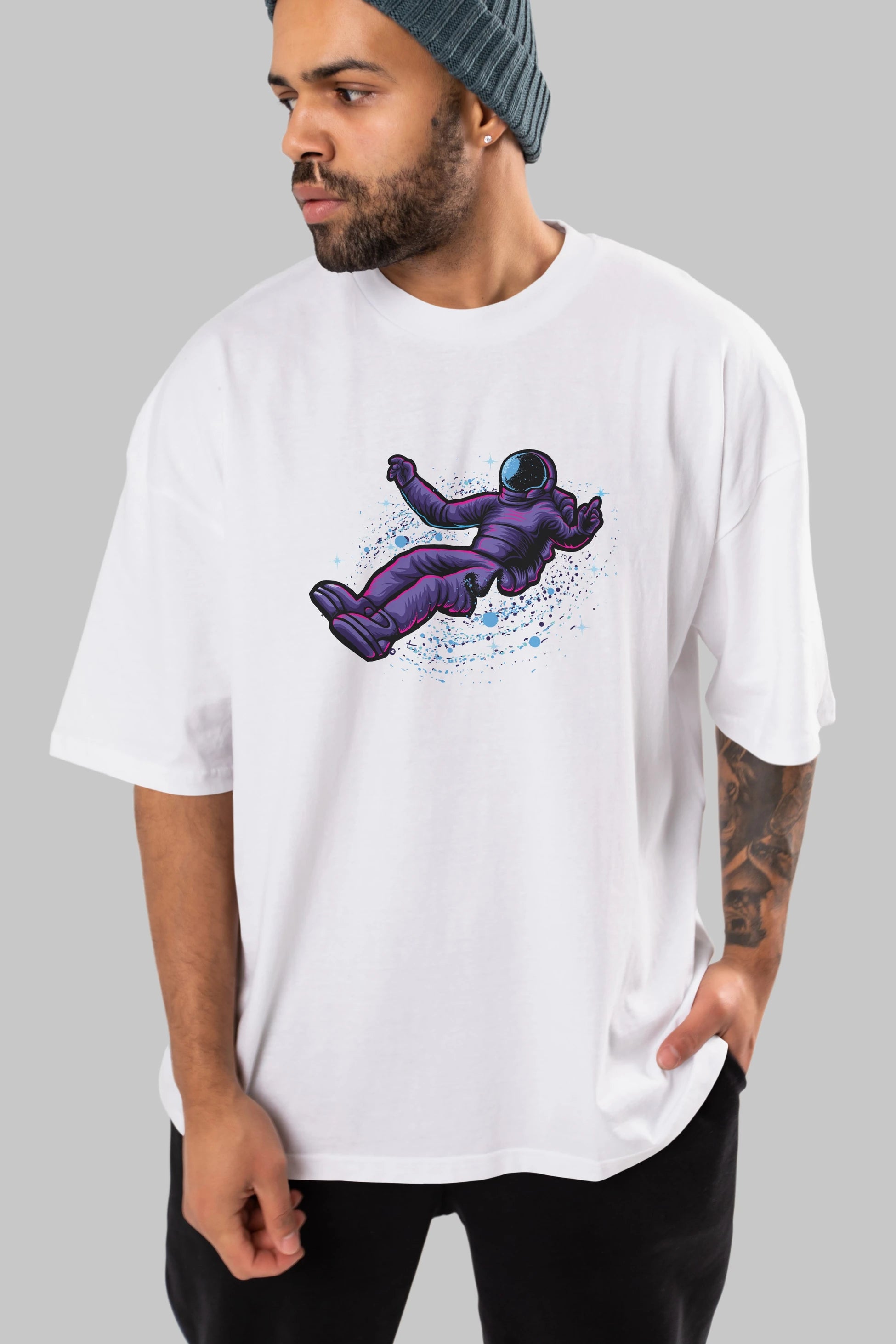 Having fun in outer space Ön Baskılı Oversize t-shirt Erkek Kadın Unisex