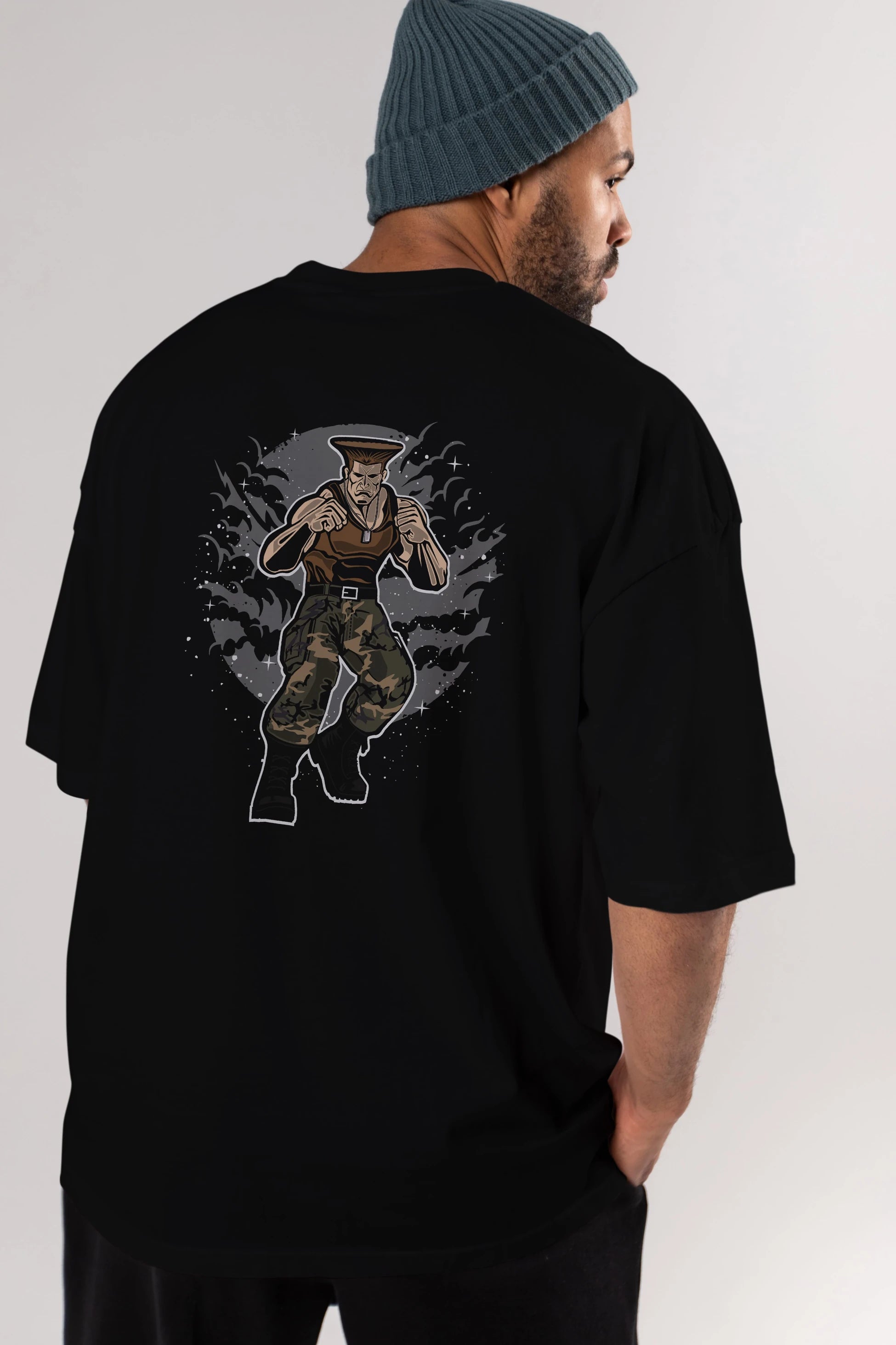 Guile Arka Baskılı Oversize t-shirt Erkek Kadın Unisex %100 Pamuk
