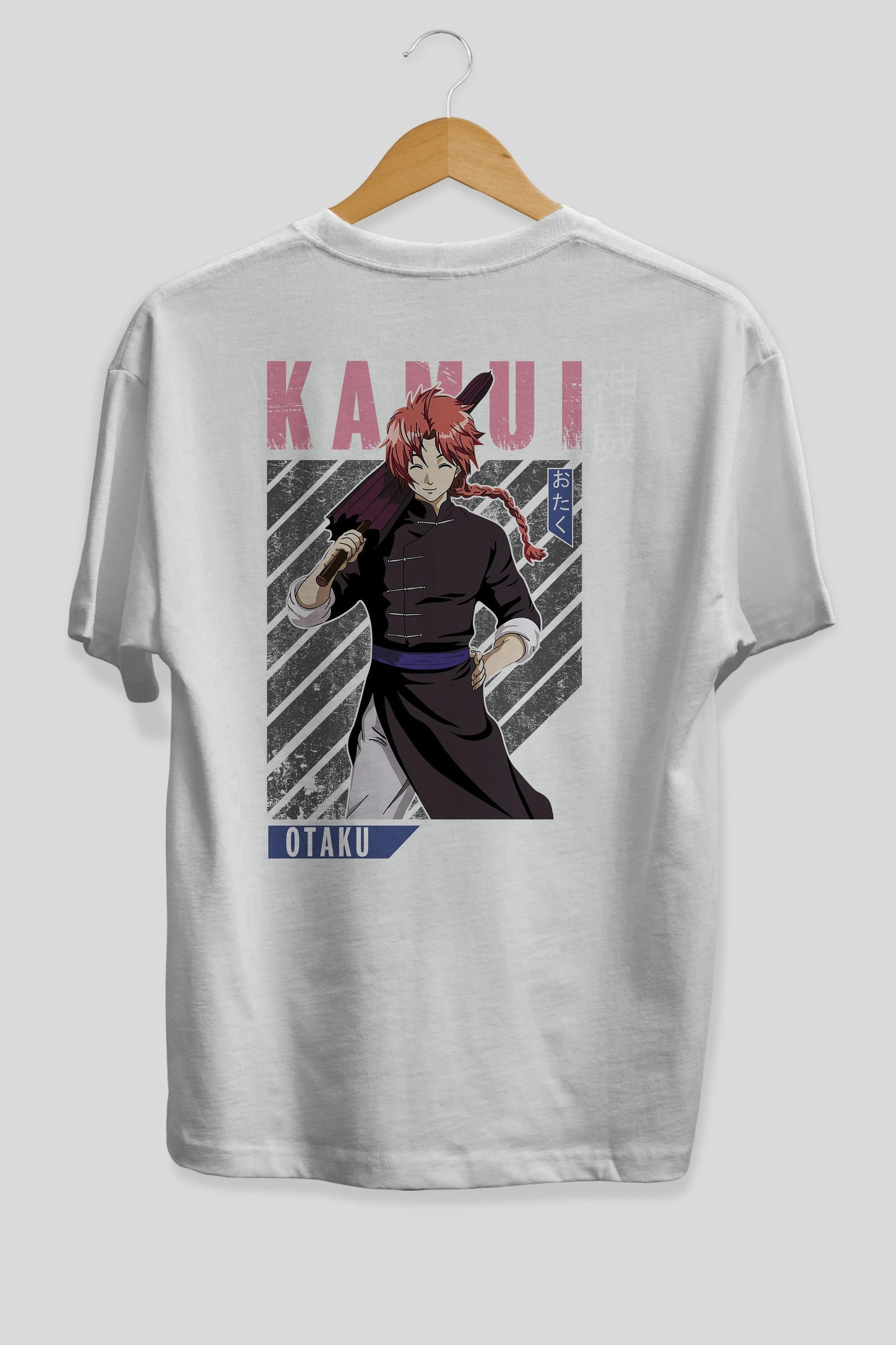 Kamui GINTAMA 1 Anime Arka Baskılı Oversize t-shirt Erkek Kadın Unisex
