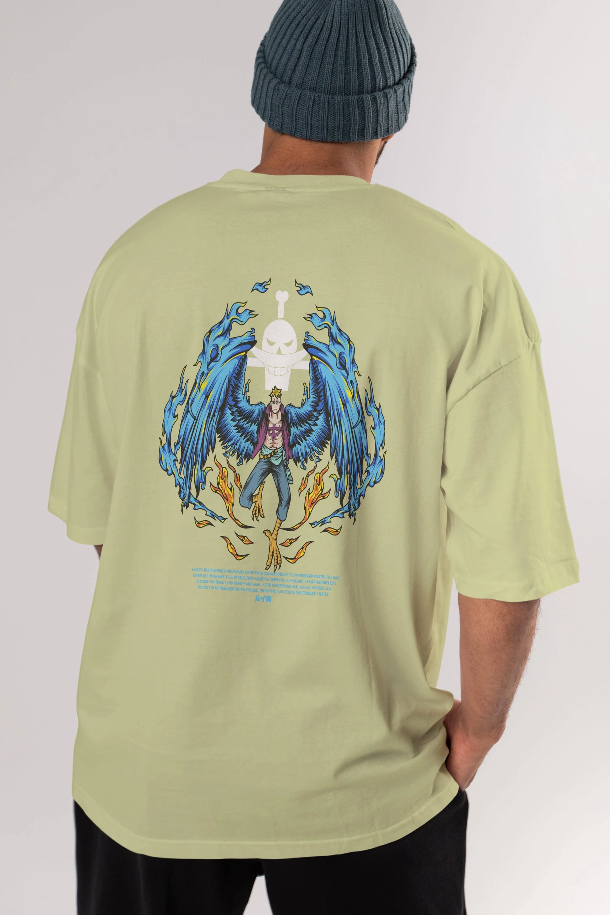 Marco Anime Arka Baskılı Oversize t-shirt Erkek Kadın Unisex
