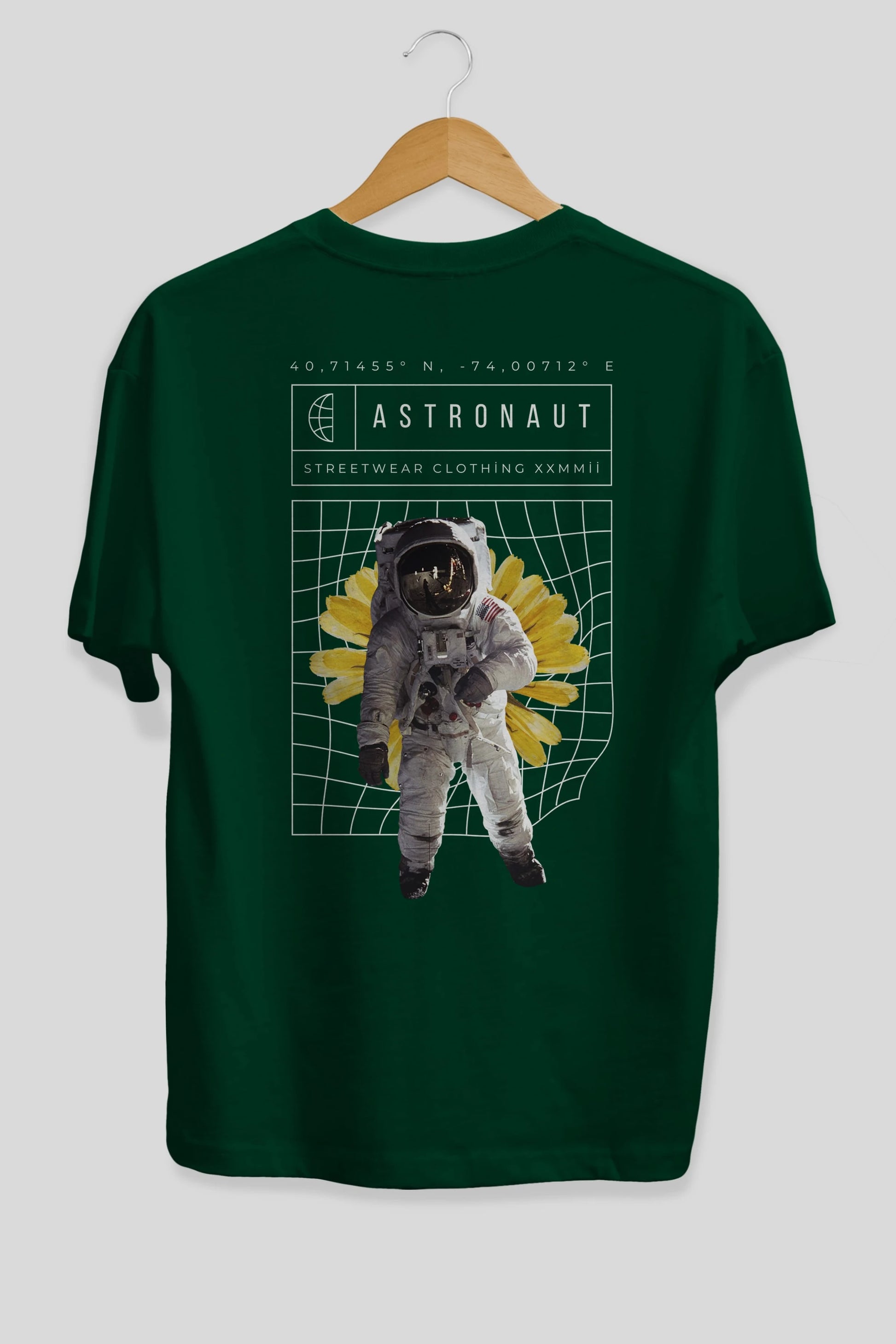 Astronaut Streetwear Arka Baskılı Oversize t-shirt Erkek Kadın Unisex