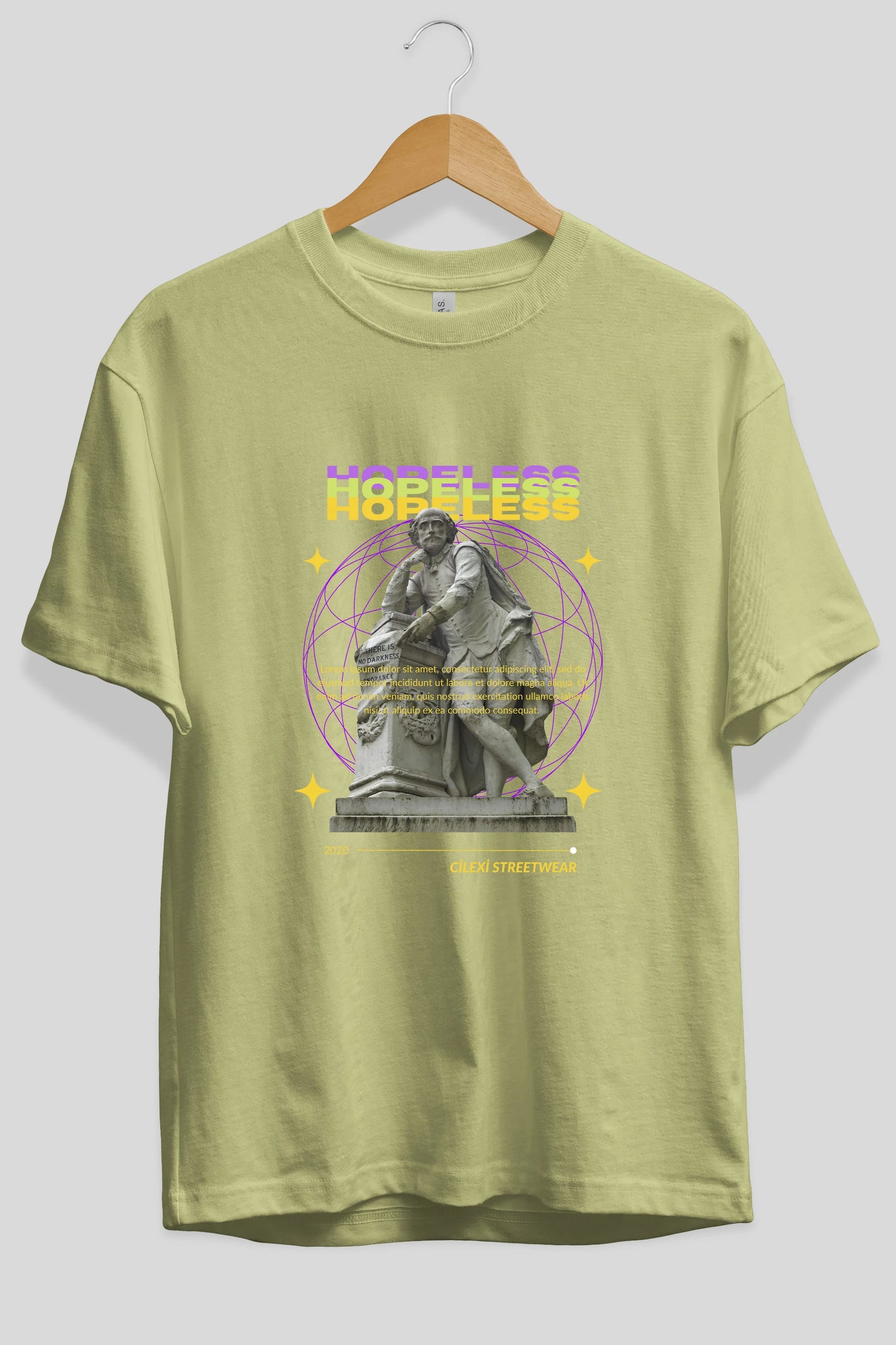 Hopeless Ön Baskılı Oversize t-shirt Erkek Kadın Unisex