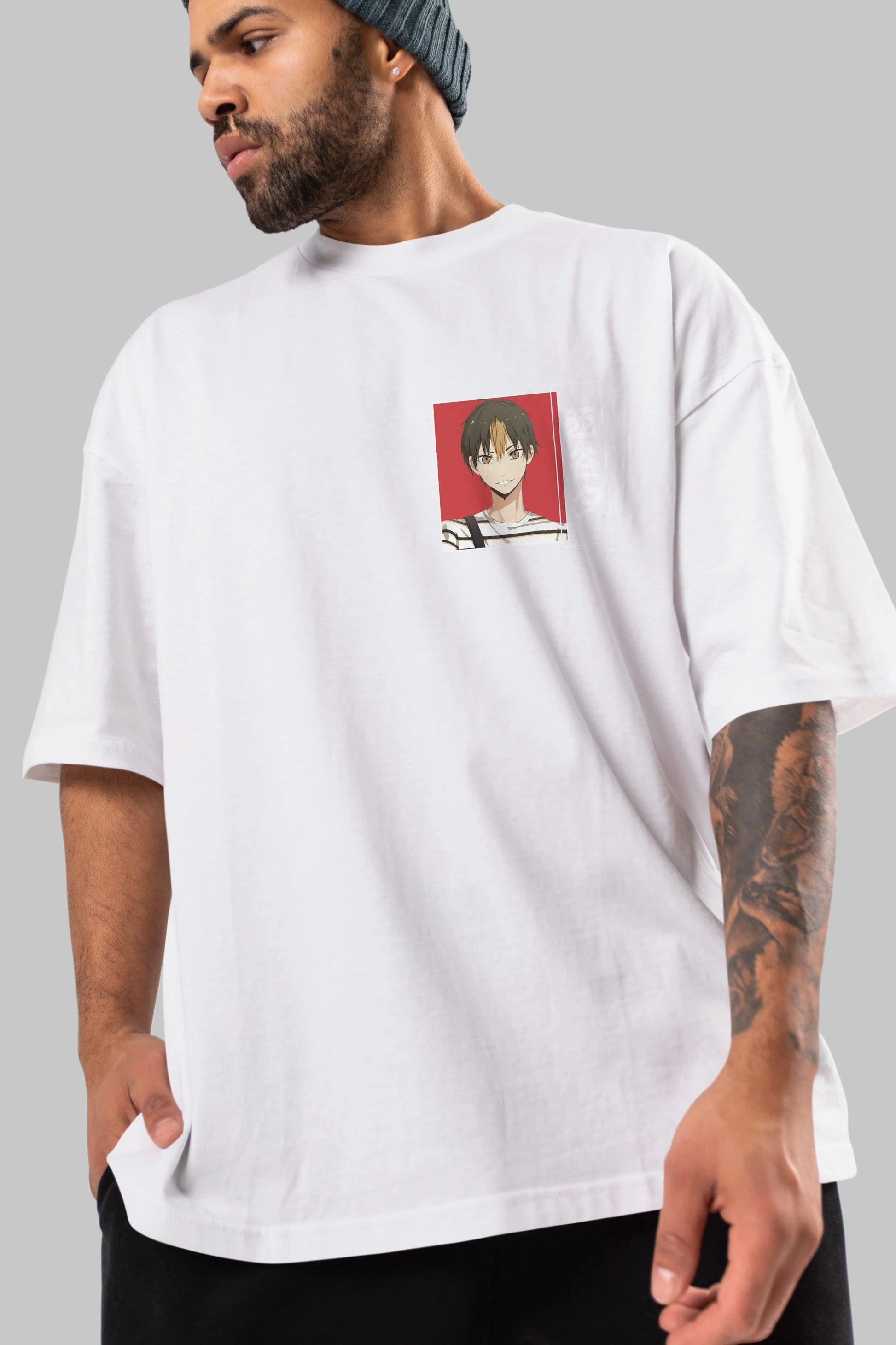 Yuu Nishinoya 1 Ön Sol Baskılı Oversize t-shirt Erkek Kadın Unisex %100 Pamuk Bisiklet Yaka tişort