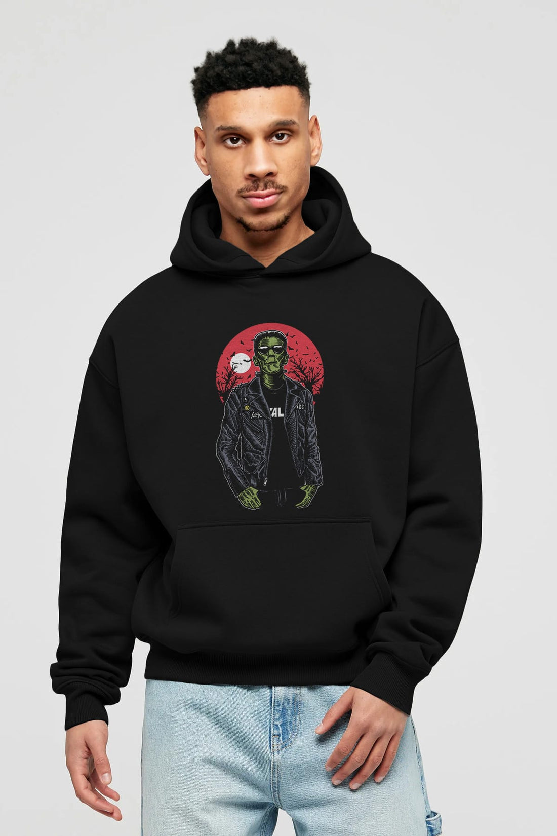 Frank Ön Baskılı Hoodie Oversize Kapüşonlu Sweatshirt Erkek Kadın Unisex
