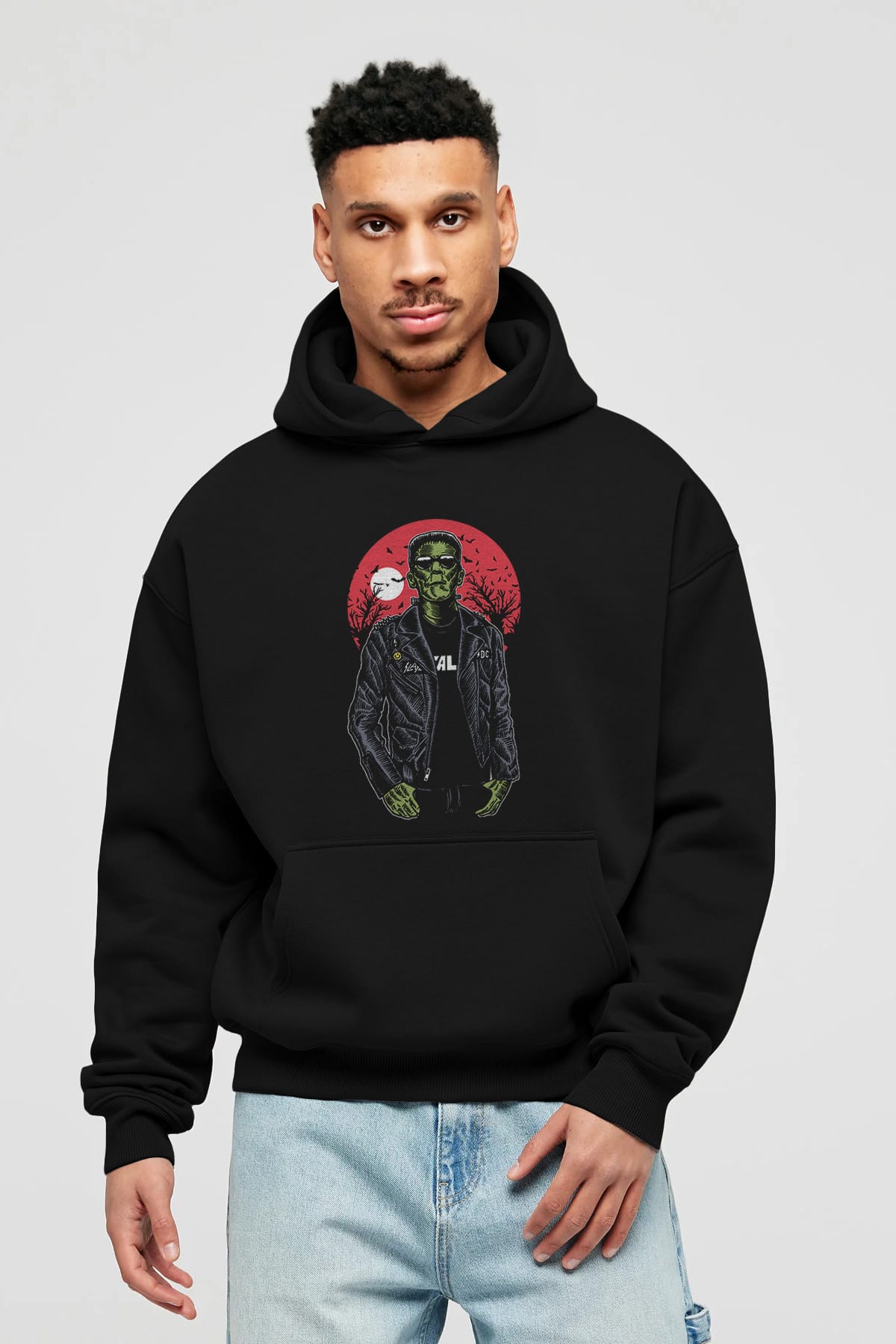 Frank Ön Baskılı Hoodie Oversize Kapüşonlu Sweatshirt Erkek Kadın Unisex