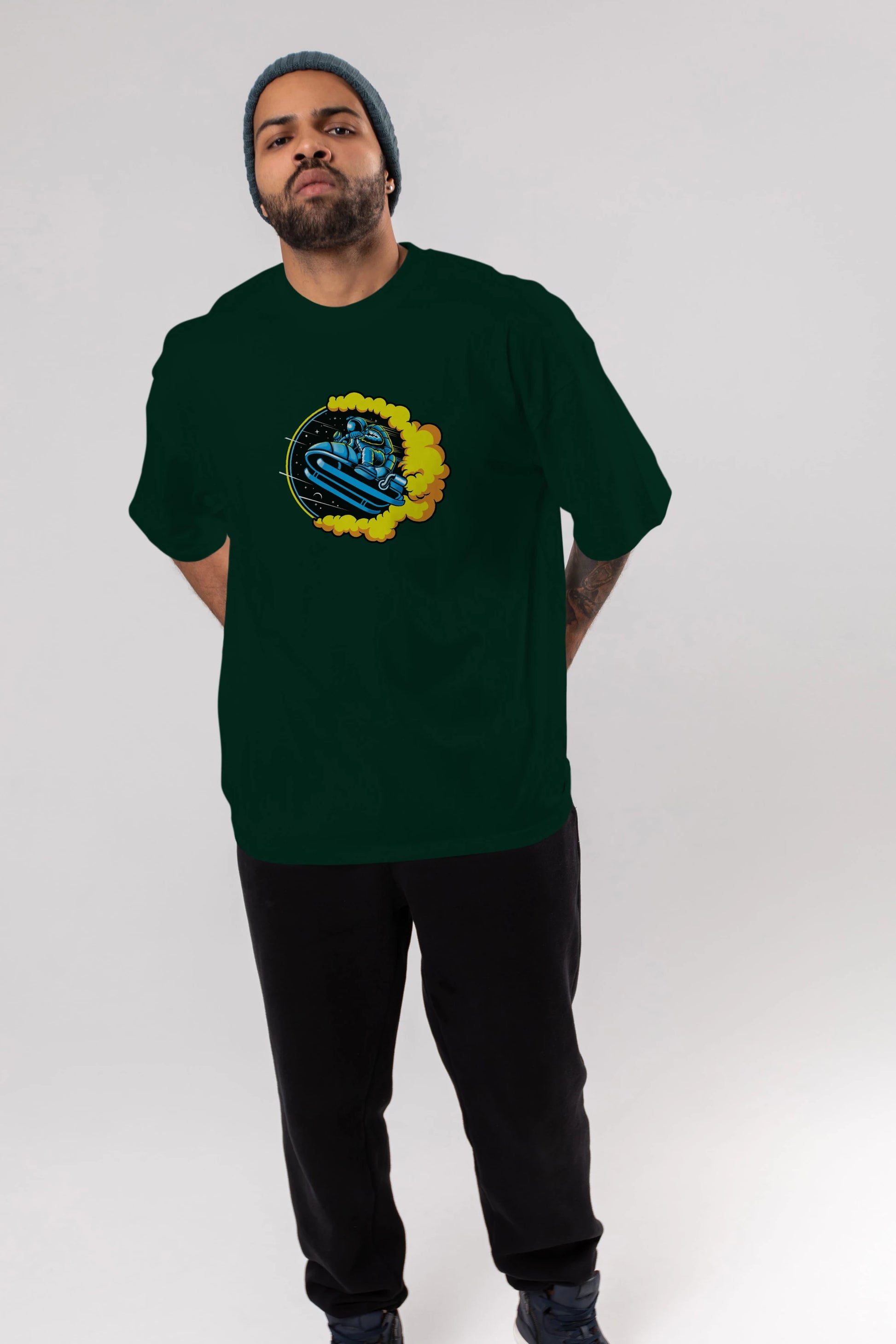 Astrojump with Snowmobile Ön Baskılı Oversize t-shirt Erkek Kadın Unisex