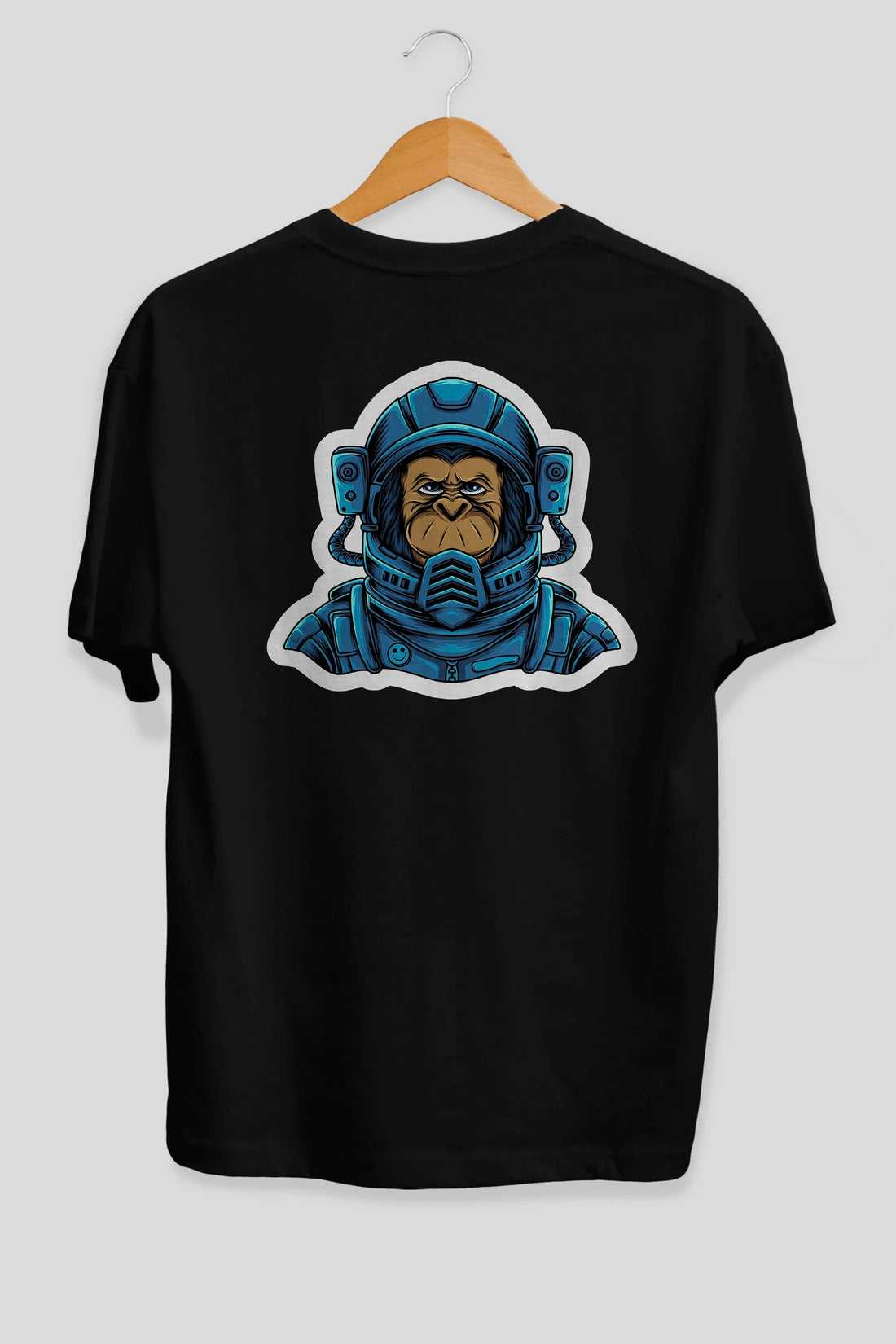 Astromonkey Sticker Arka Baskılı Oversize t-shirt Erkek Kadın Unisex