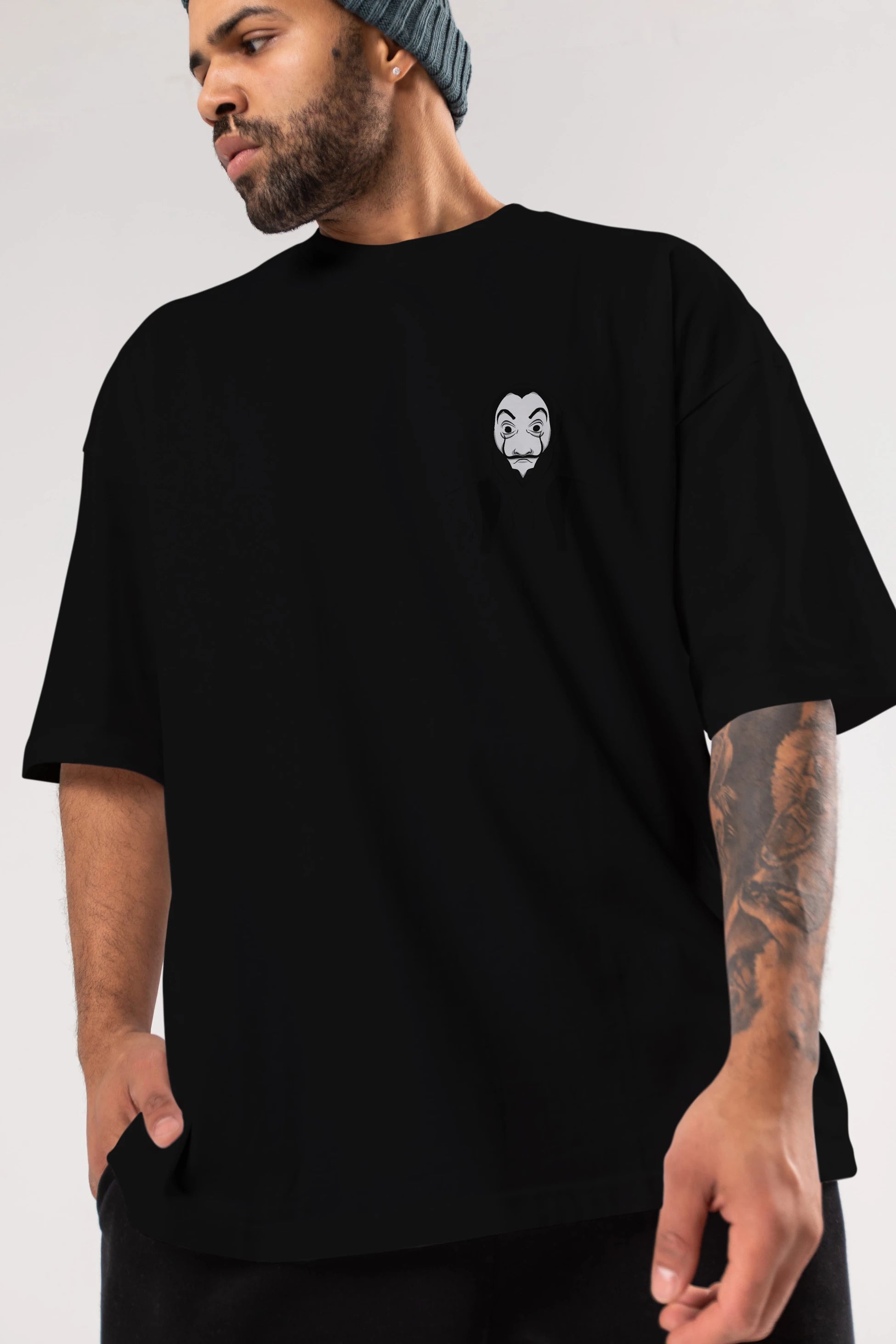 La Casa De Papel (7) Ön Sol Baskılı Oversize t-shirt Erkek Kadın Unisex %100 Pamuk Bisiklet Yaka tişort