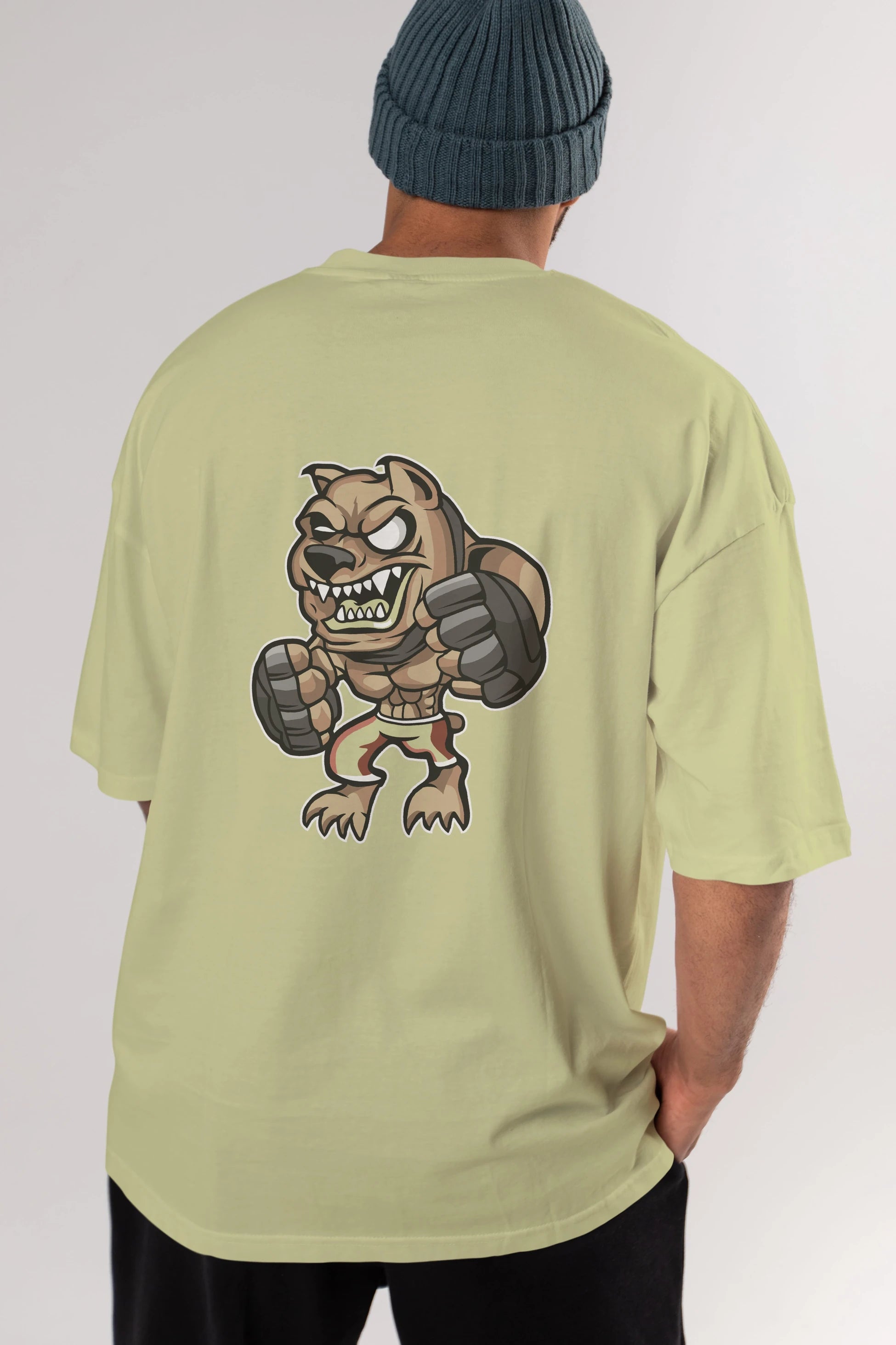 MMA Dog Arka Baskılı Oversize t-shirt Erkek Kadın Unisex %100 Pamuk tişort