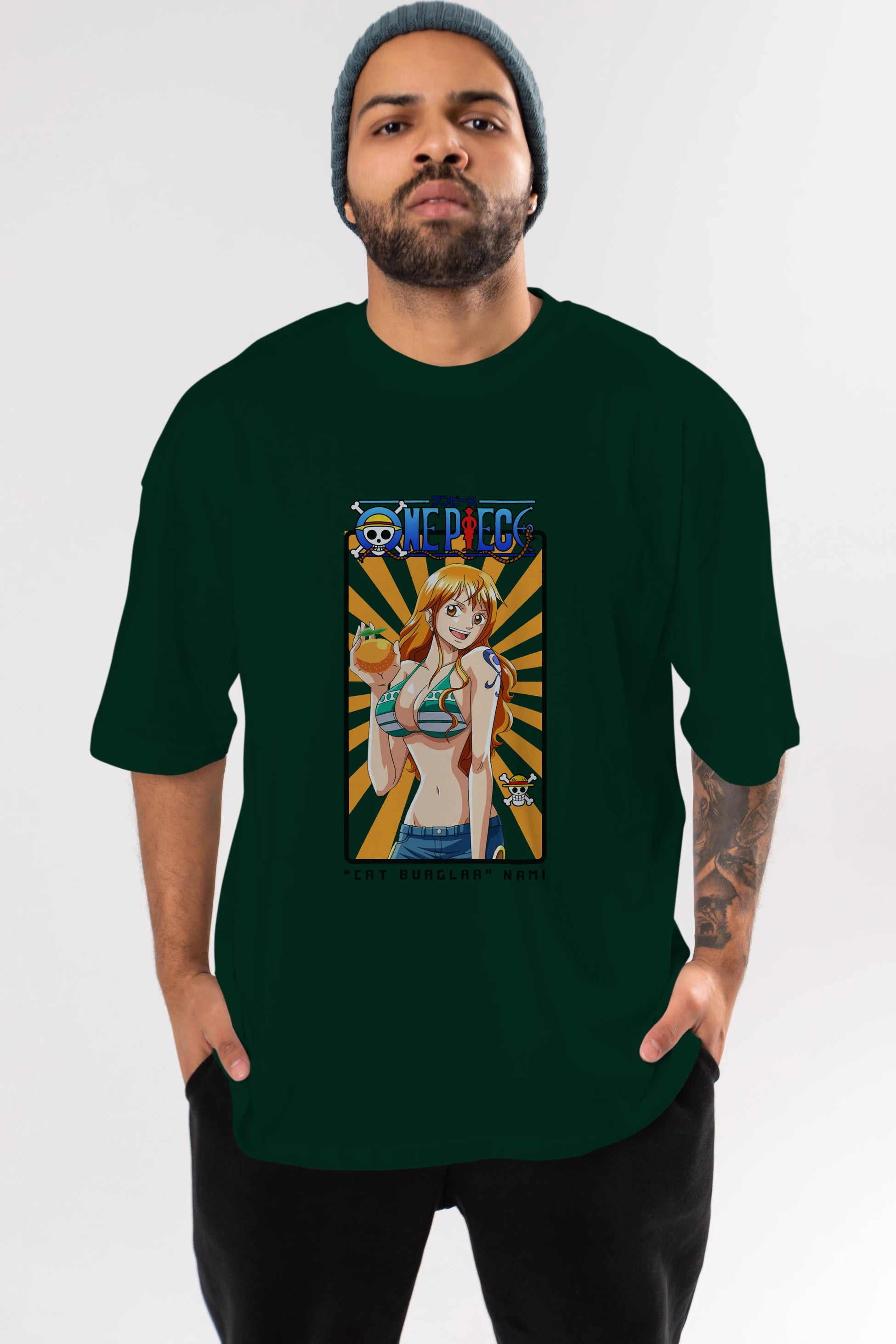 Nami Anime Ön Baskılı Oversize t-shirt Erkek Kadın Unisex
