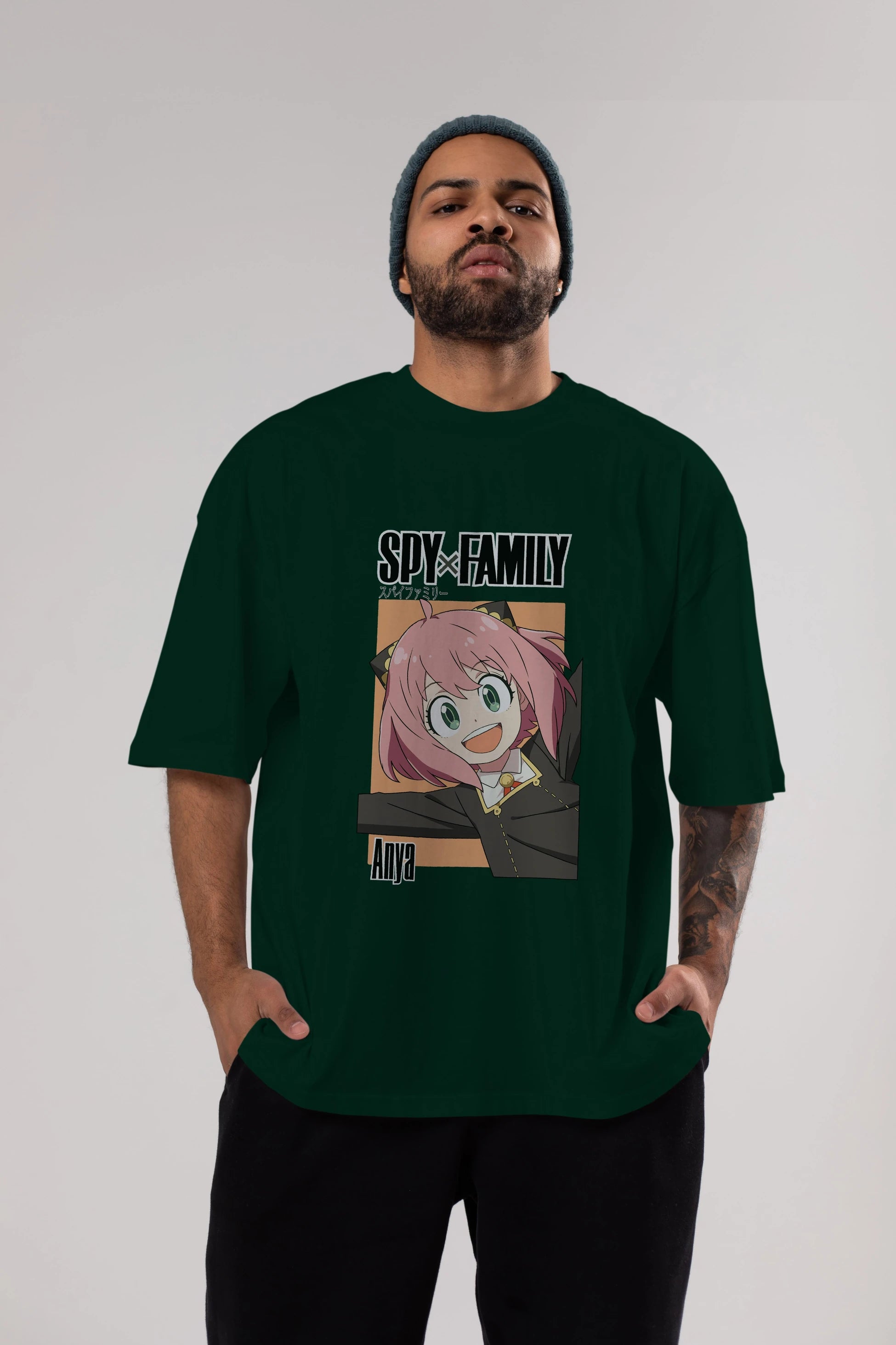 SPY X FAMILY Anya Anime Ön Baskılı Oversize t-shirt %100 pamuk Erkek Kadın Unisex
