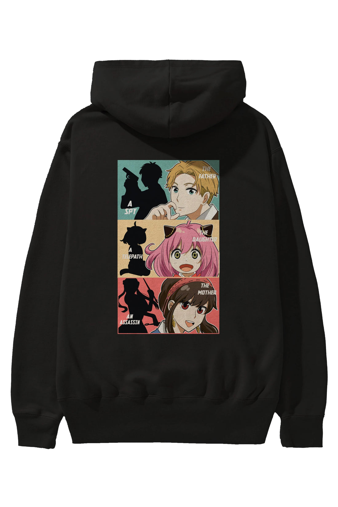SPY X FAMILY Anime Arka Baskılı Hoodie Oversize Kapüşonlu Sweatshirt Erkek Kadın Unisex