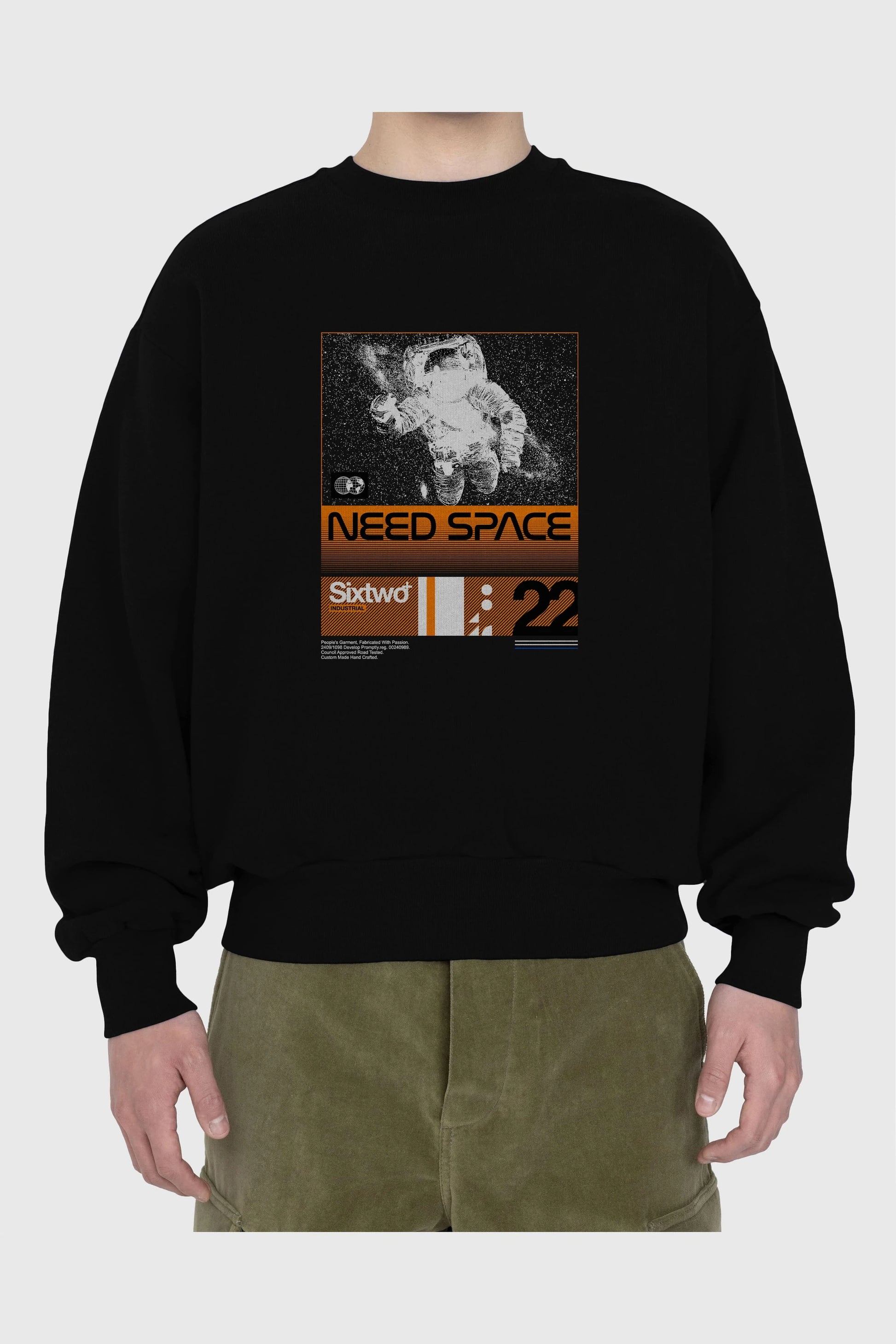 Need Space Ön Baskılı Oversize Sweatshirt Erkek Kadın Unisex