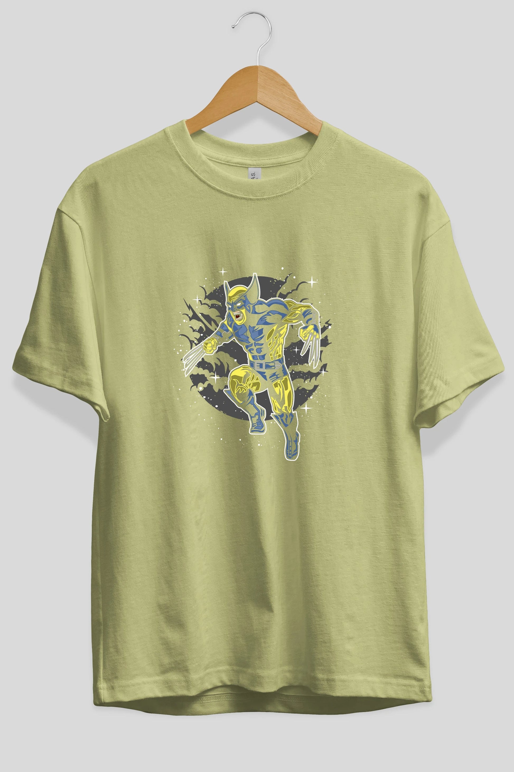 Wolverine Ön Baskılı Oversize t-shirt Erkek Kadın Unisex %100 Pamuk tişort