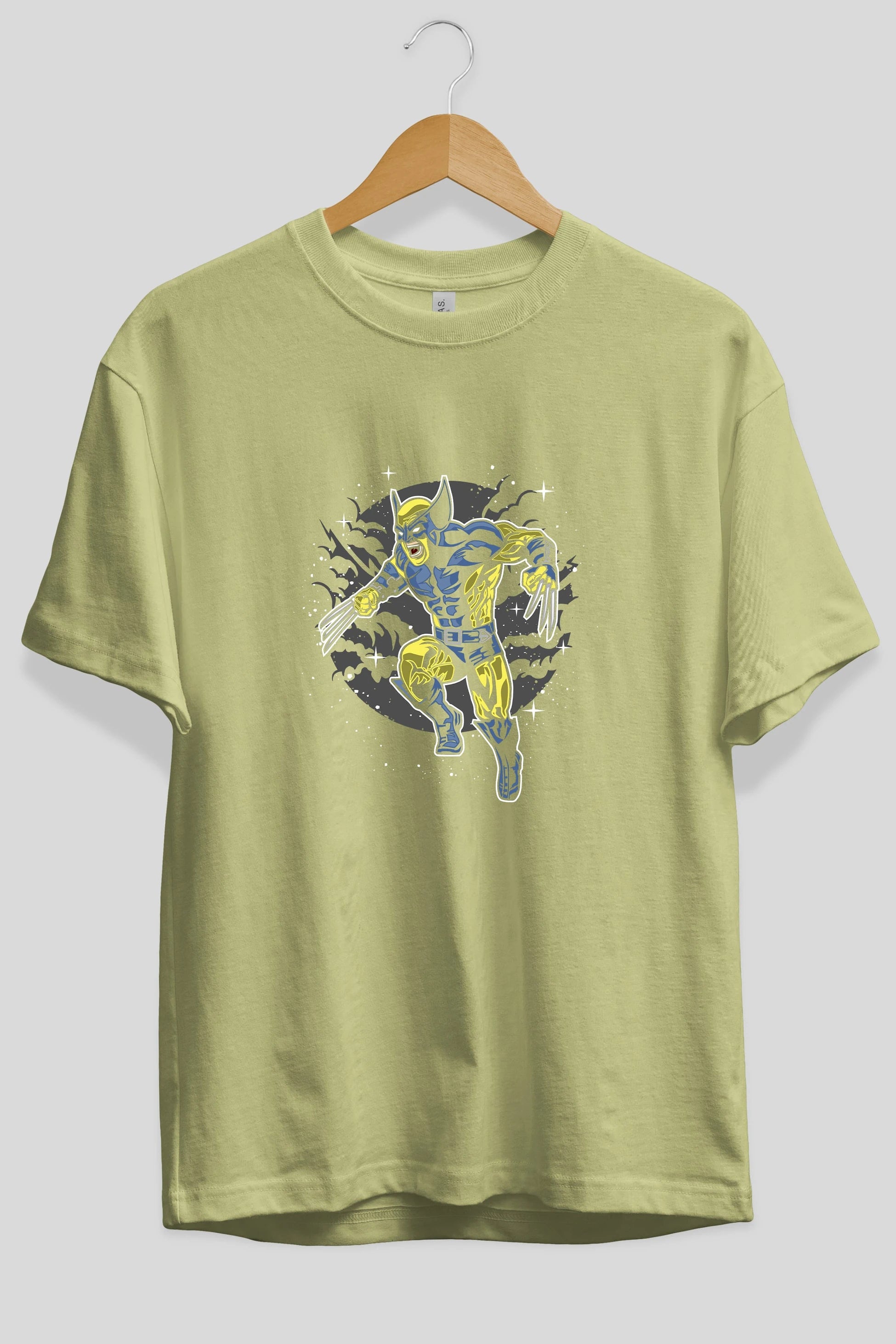Wolverine Ön Baskılı Oversize t-shirt Erkek Kadın Unisex %100 Pamuk tişort