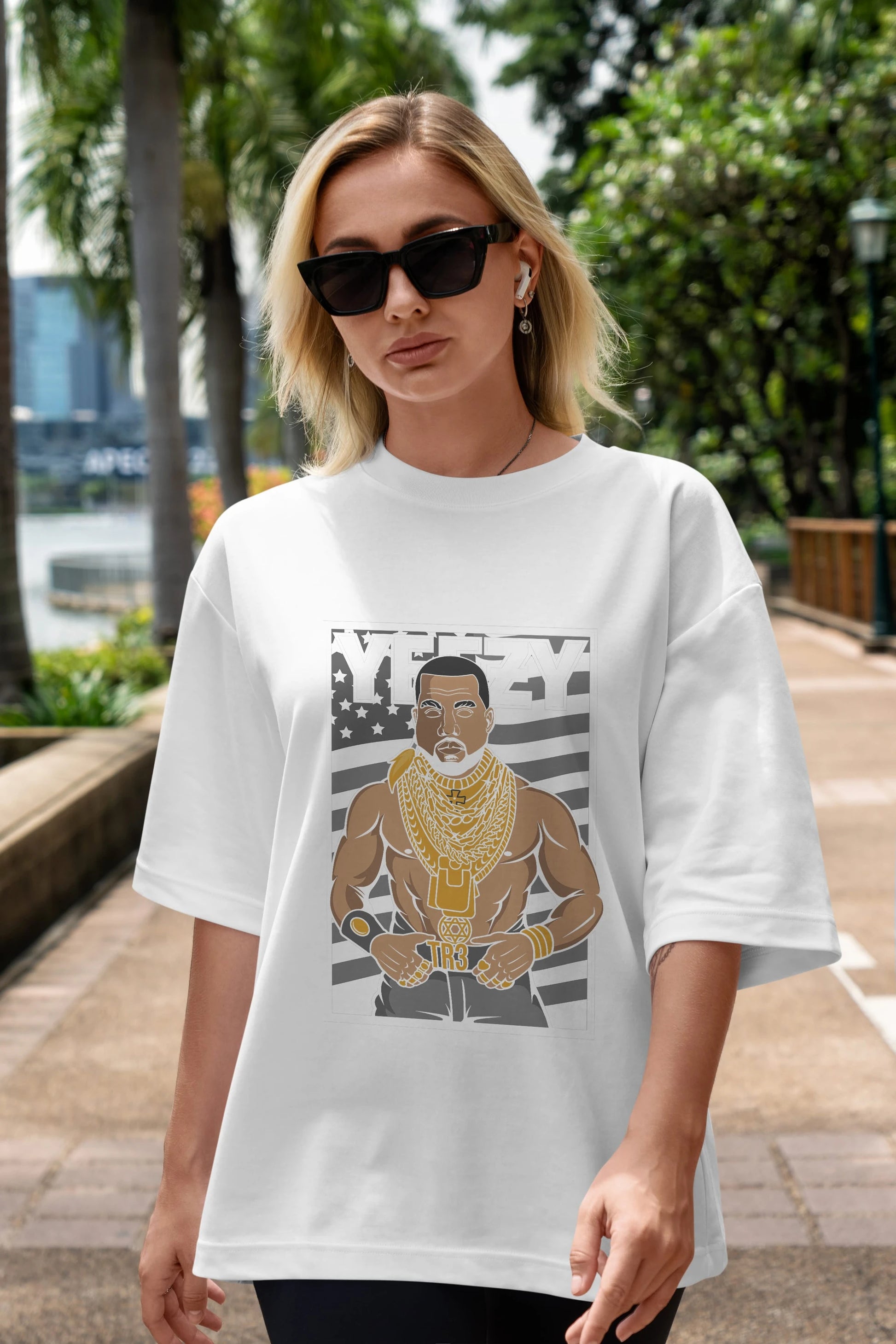 Mr.T Ön Baskılı Oversize t-shirt Erkek Kadın Unisex %100 Pamuk tişort