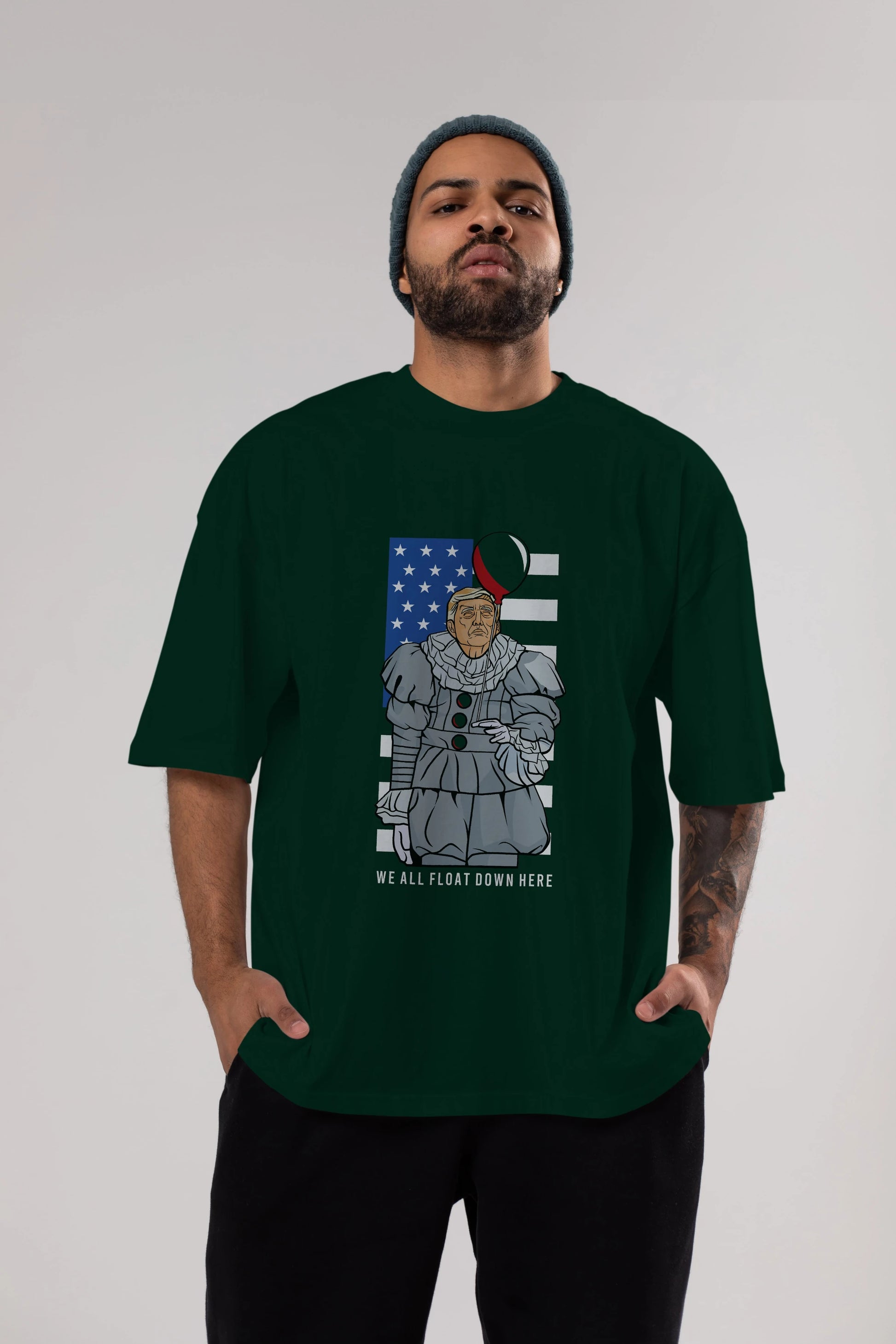 It Trump Ön Baskılı Oversize t-shirt Erkek Kadın Unisex %100 Pamuk tişort