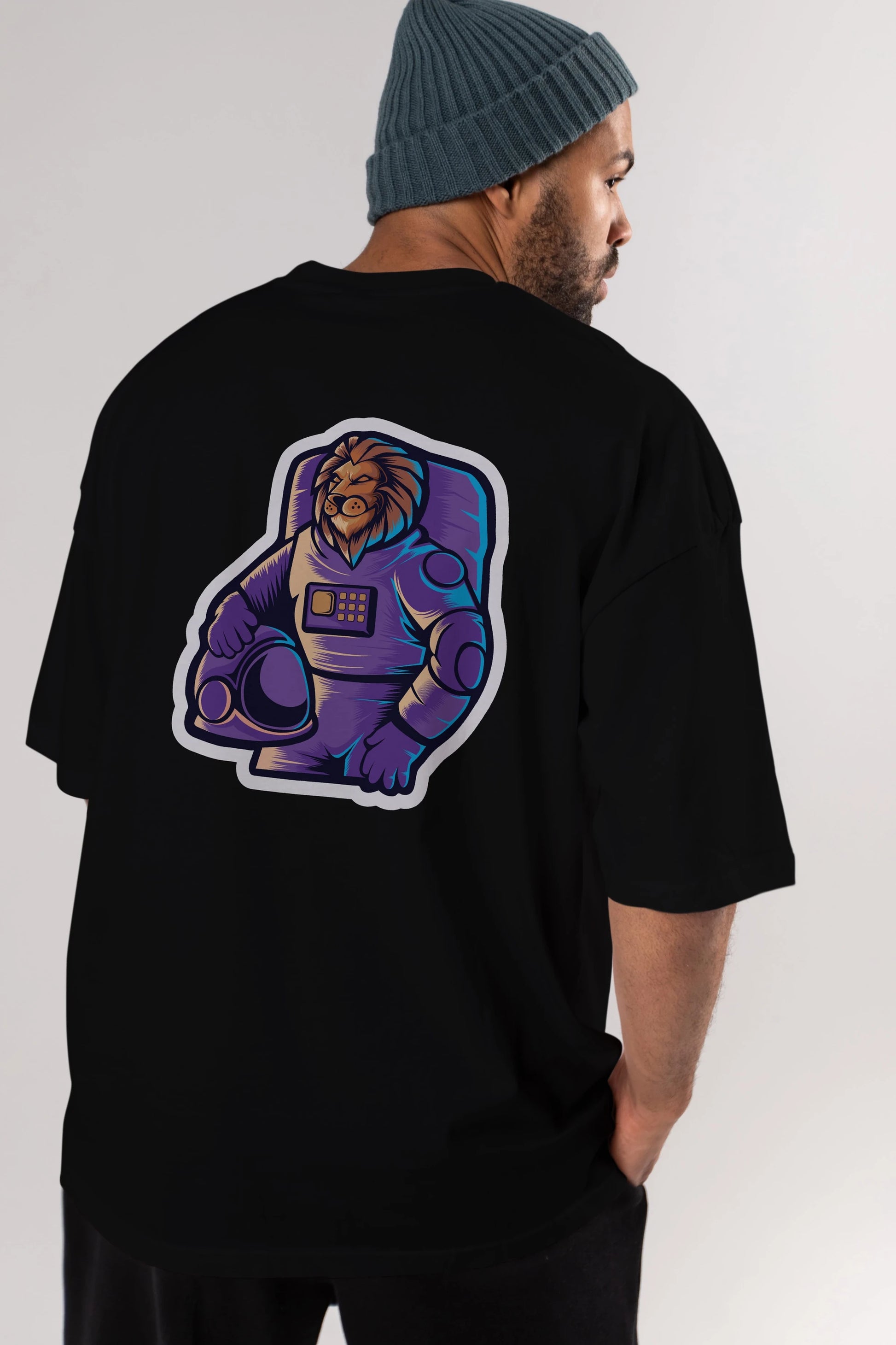 Astroking Sticker Arka Baskılı Oversize t-shirt Erkek Kadın Unisex
