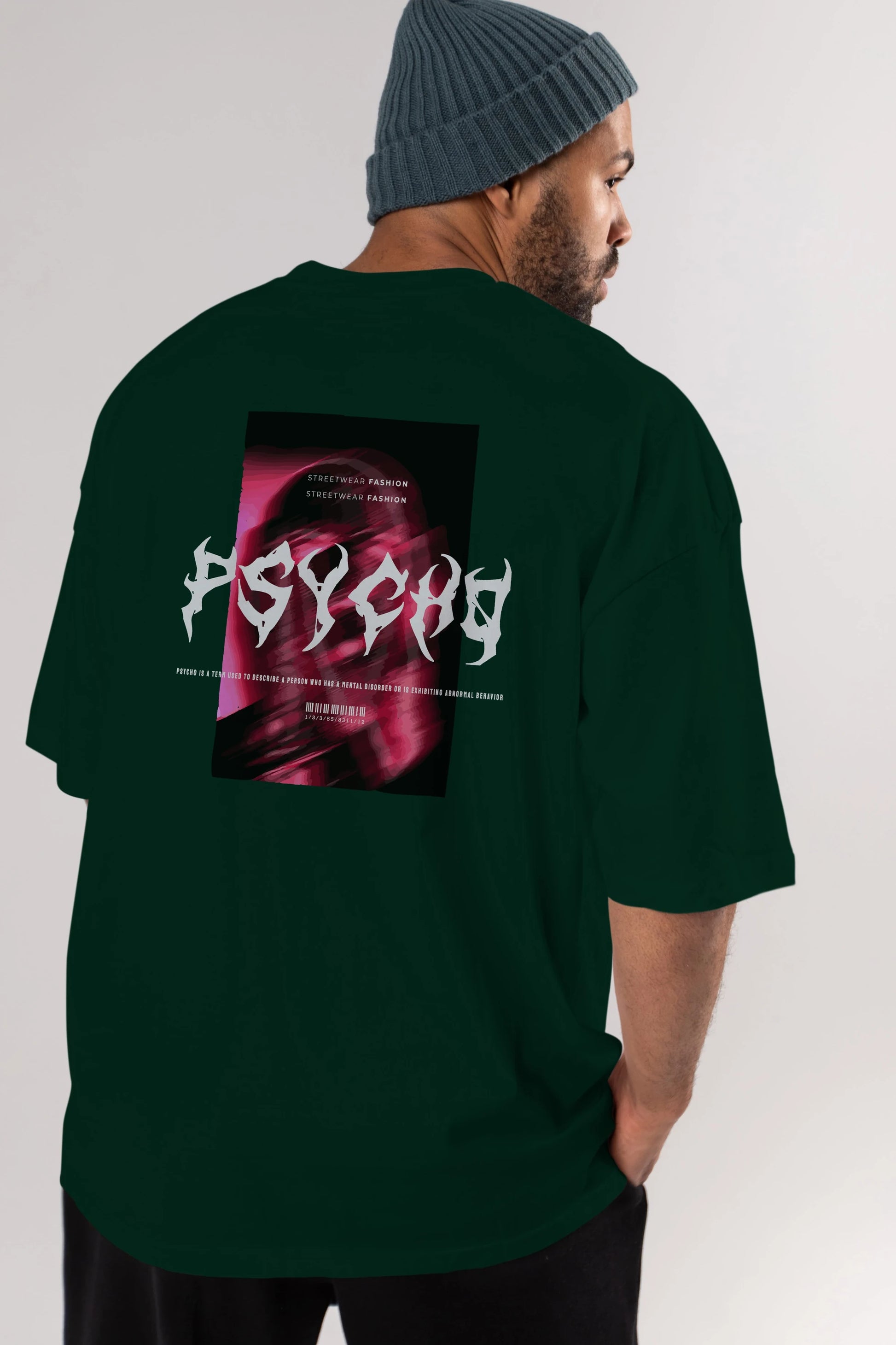 Psycho Streetwear Arka Baskılı Oversize t-shirt Erkek Kadın Unisex