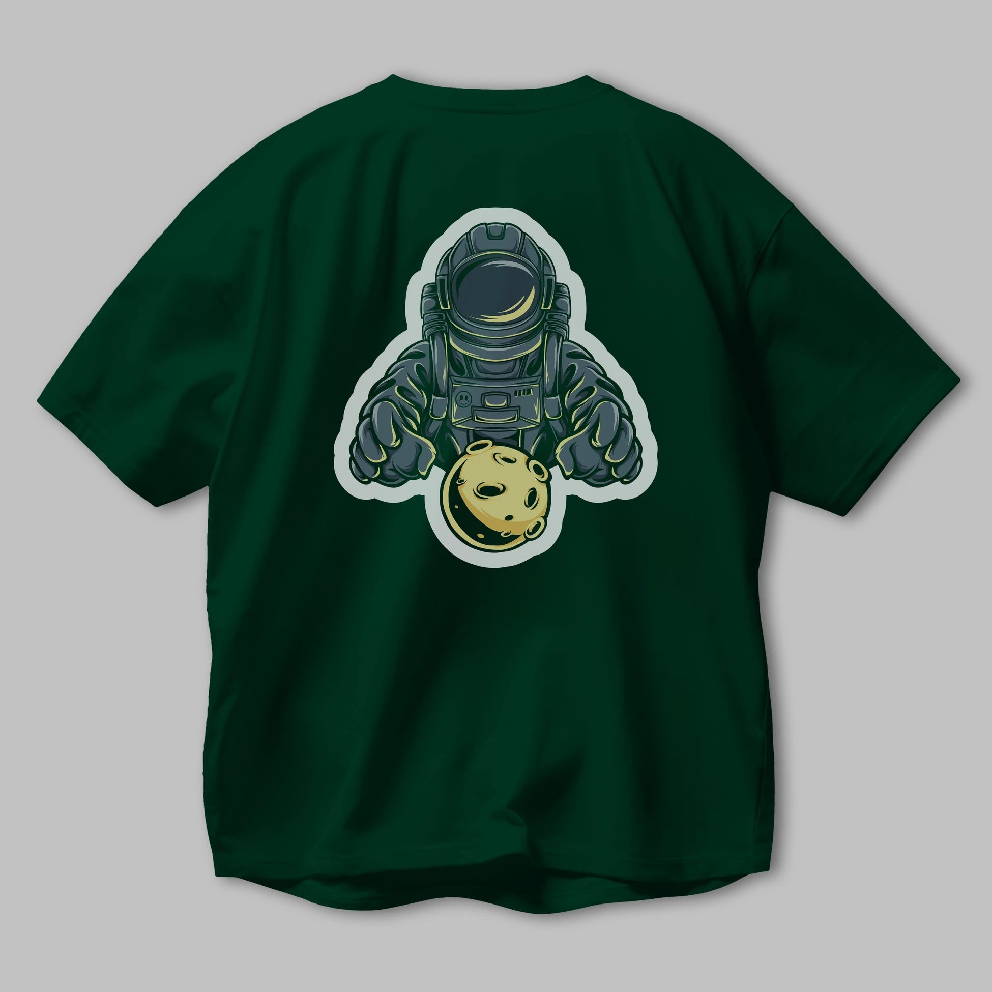 Astromoon sticker Arka Baskılı Oversize t-shirt Erkek Kadın Unisex