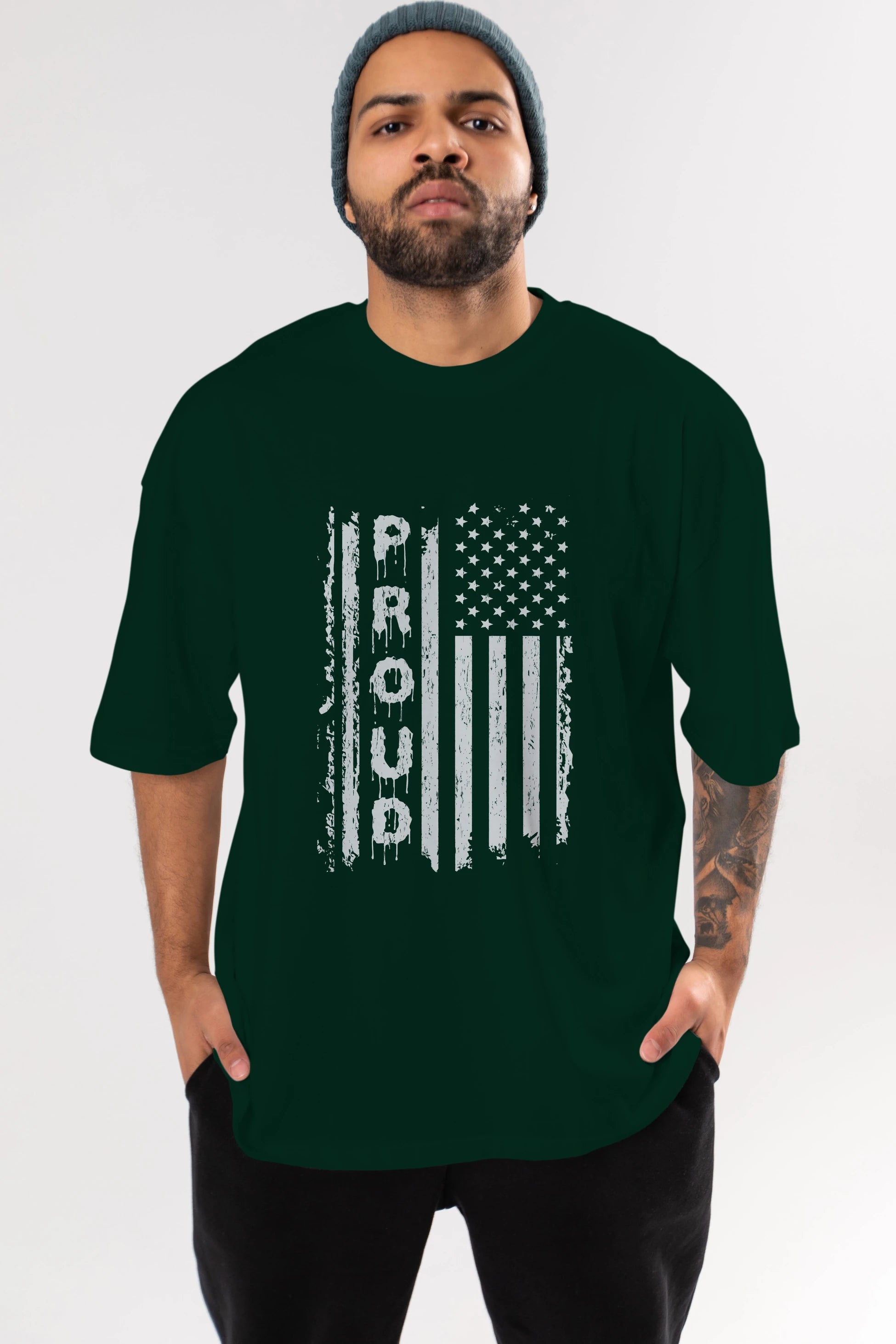 Proud Ön Baskılı Oversize t-shirt Erkek Kadın Unisex