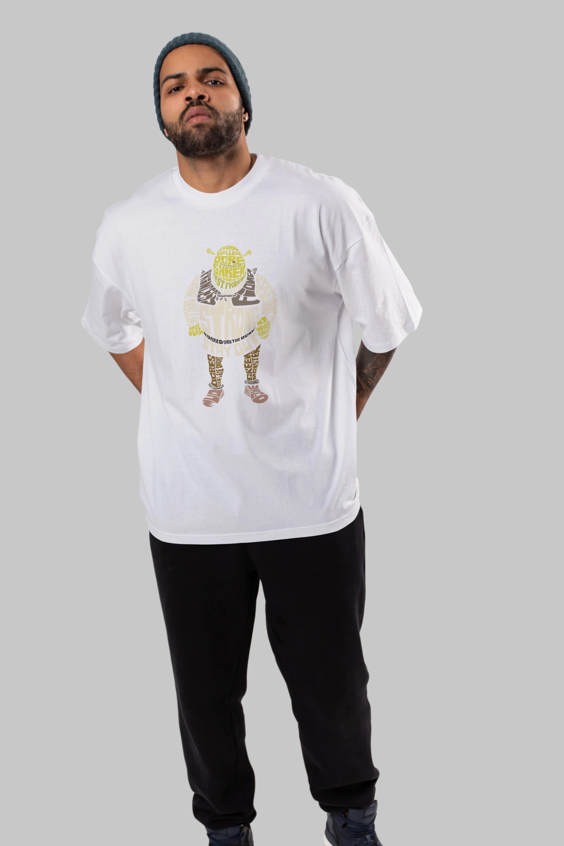 Shrek Ön Baskılı Oversize t-shirt %100 pamuk Erkek Kadın Unisex