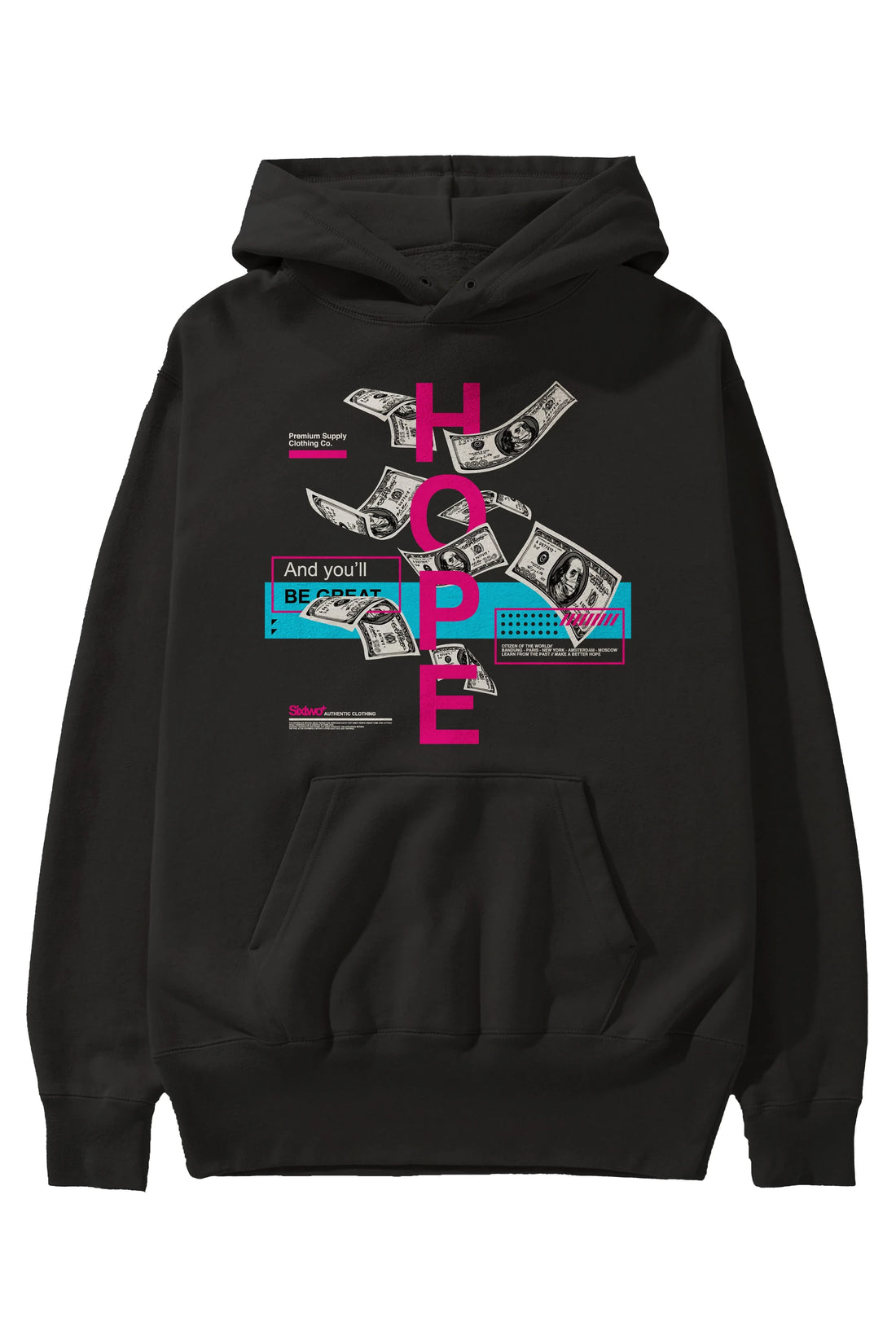 Hope Ön Baskılı Hoodie Oversize Kapüşonlu Sweatshirt Erkek Kadın Unisex