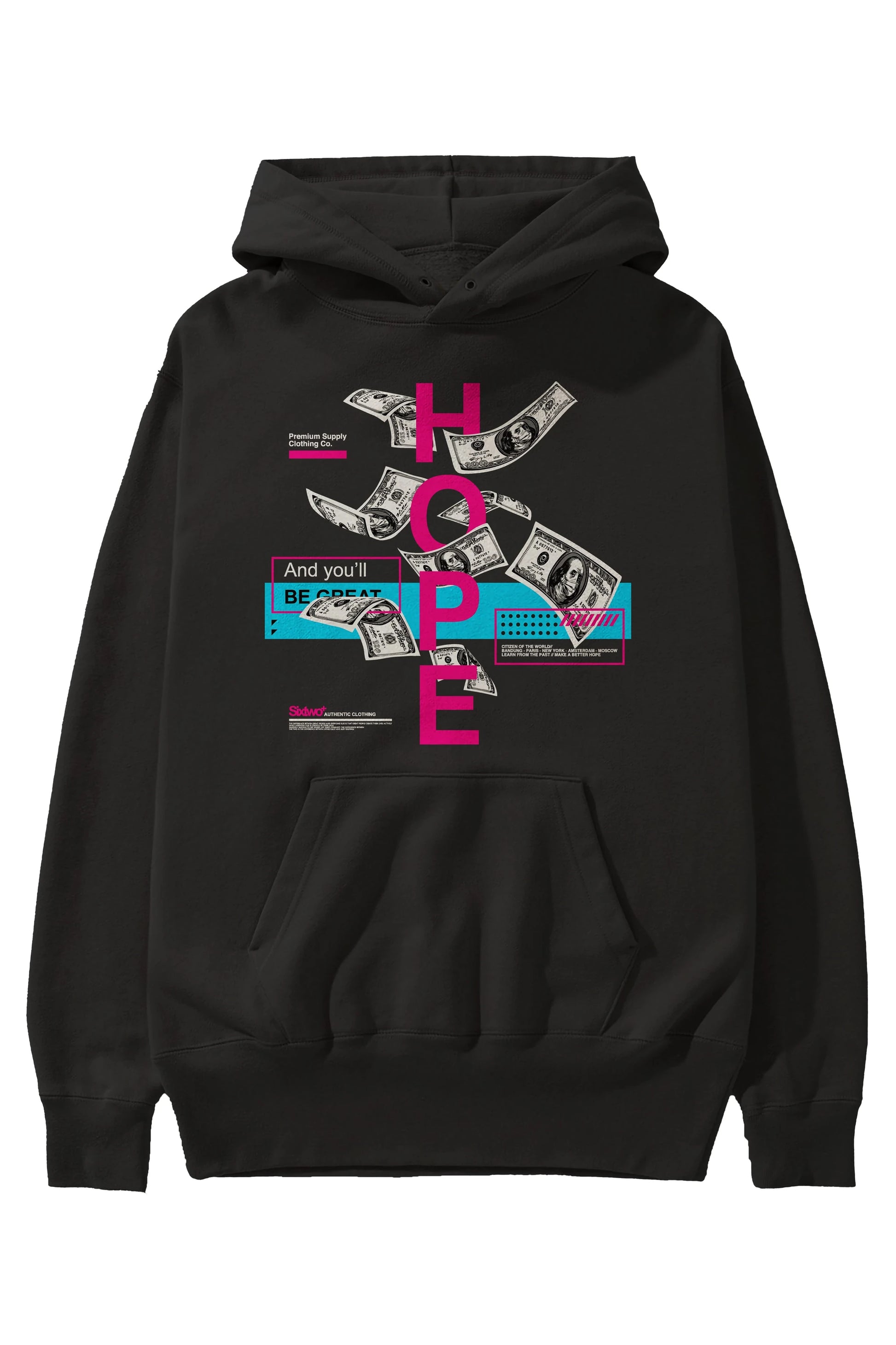 Hope Ön Baskılı Hoodie Oversize Kapüşonlu Sweatshirt Erkek Kadın Unisex