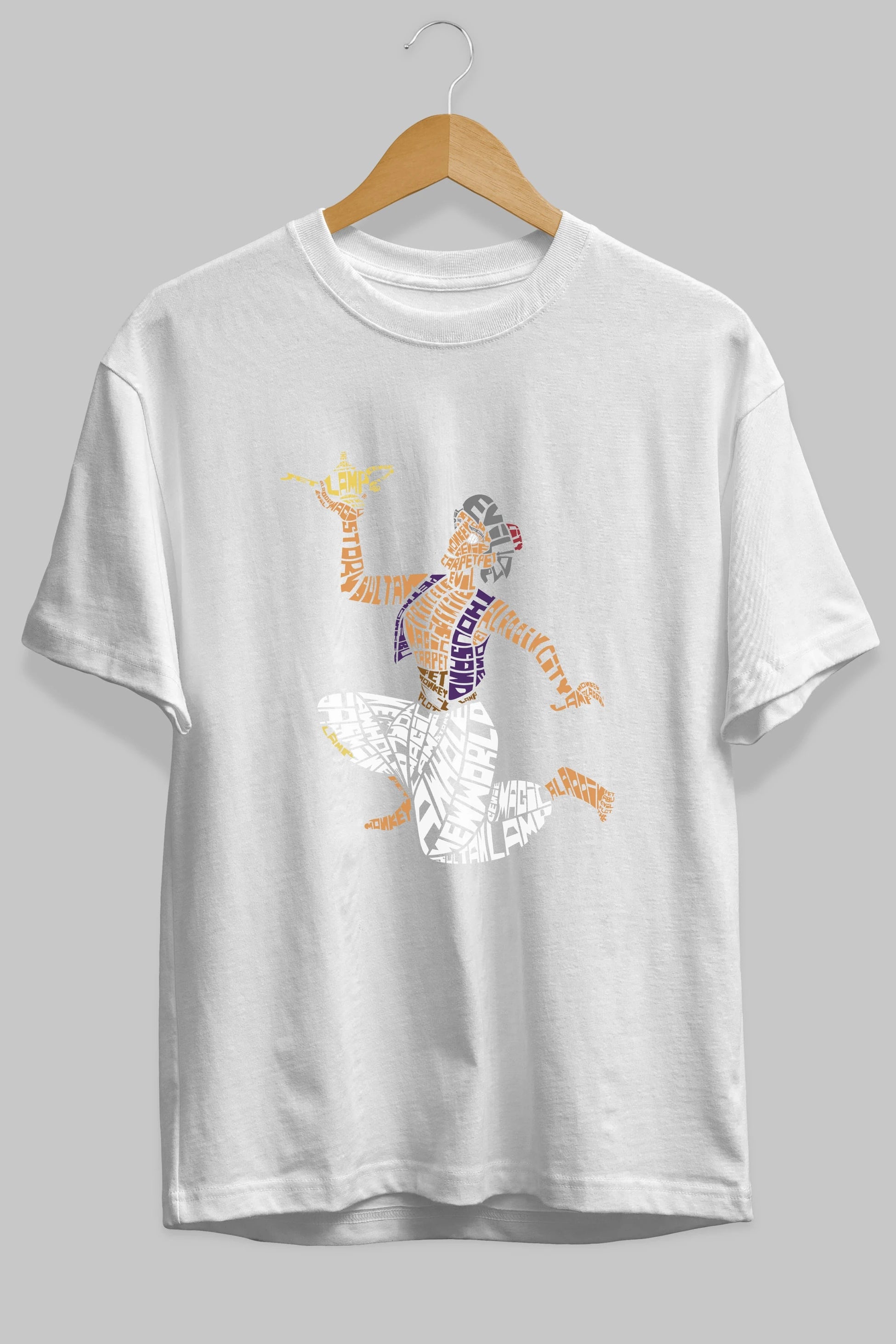 Aladdin Ön Baskılı Oversize t-shirt %100 pamuk Erkek Kadın Unisex