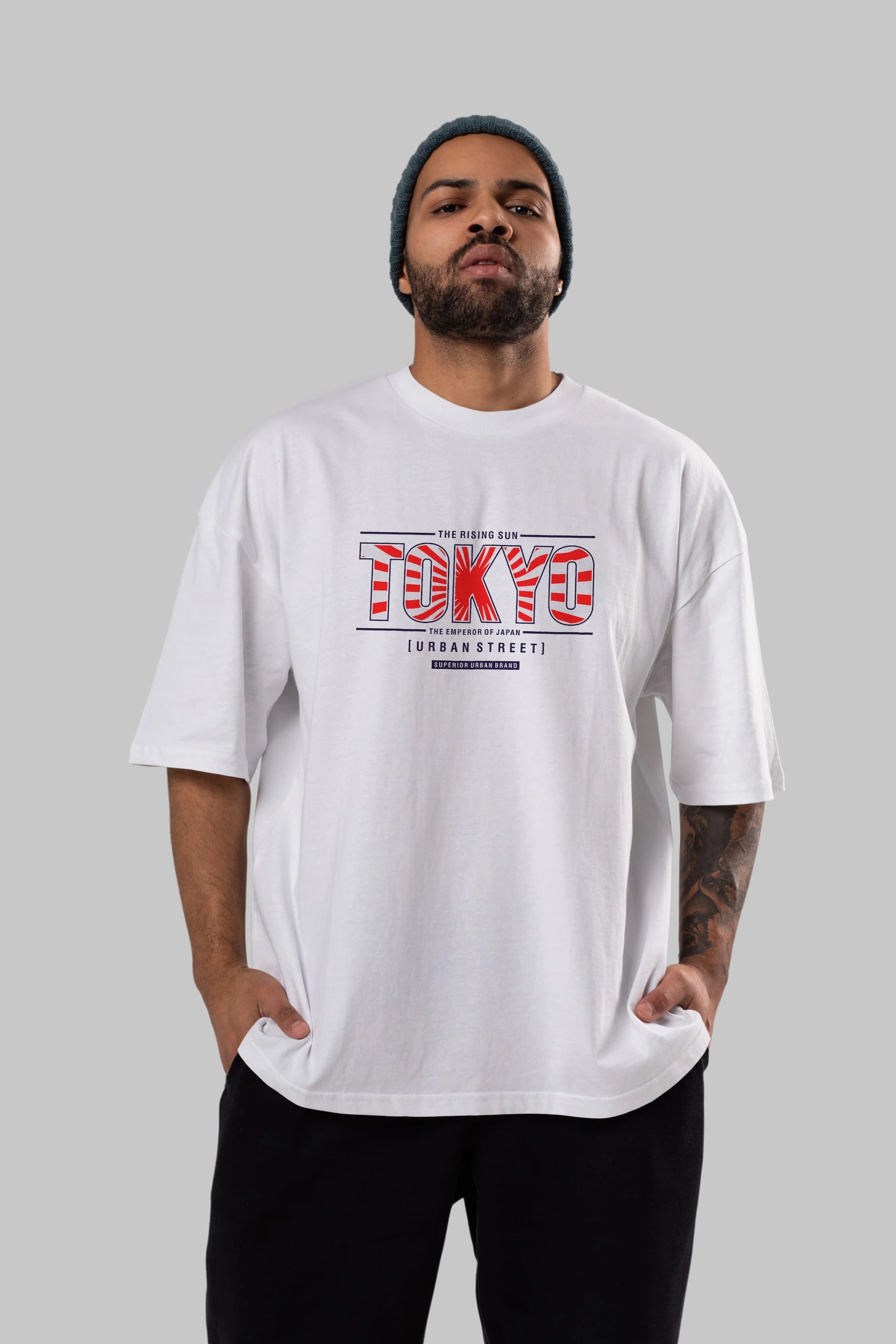 Tokyo Ön Baskılı Oversize t-shirt Erkek Kadın Unisex