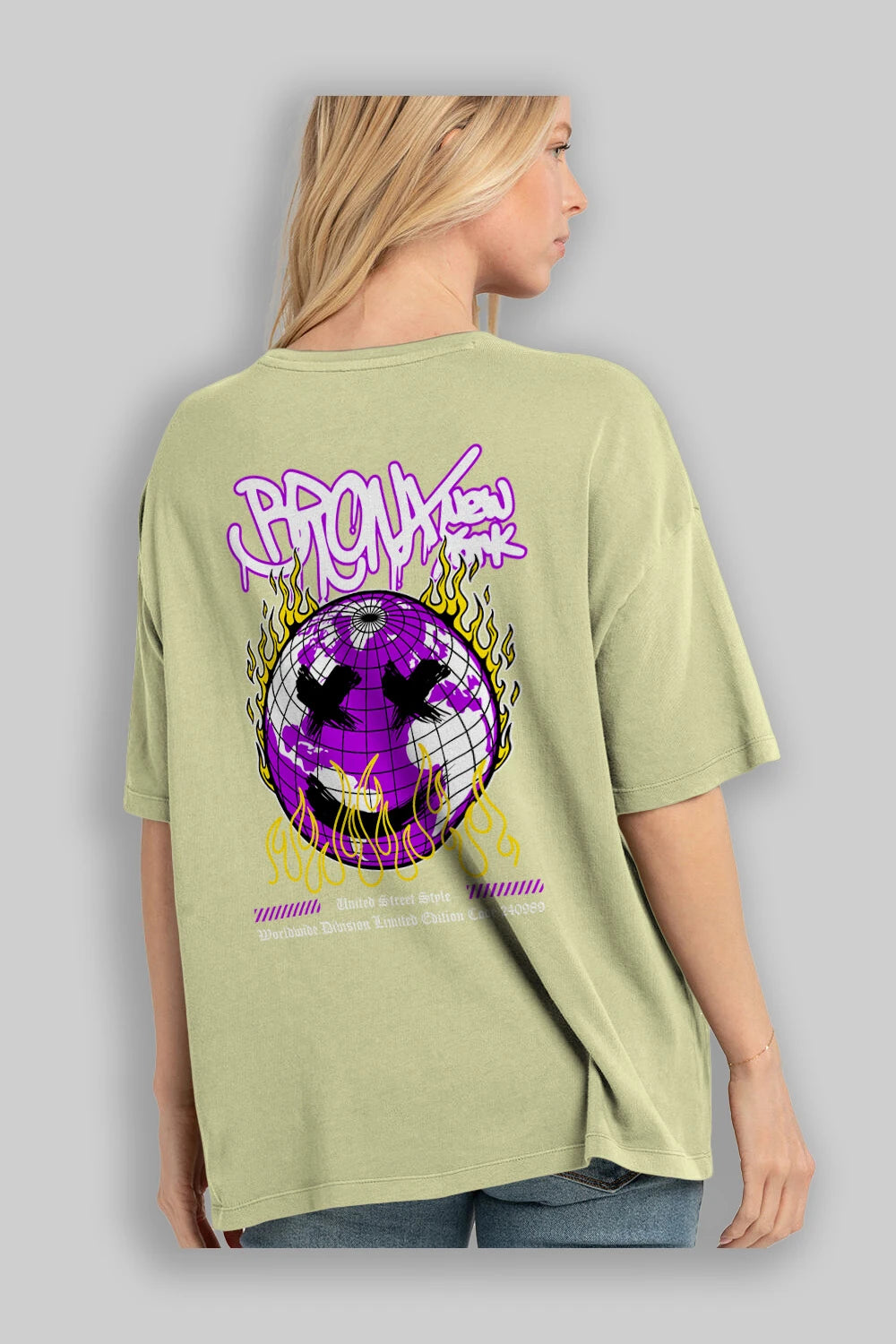 Bronx New York Arka Baskılı Oversize t-shirt Erkek Kadın Unisex