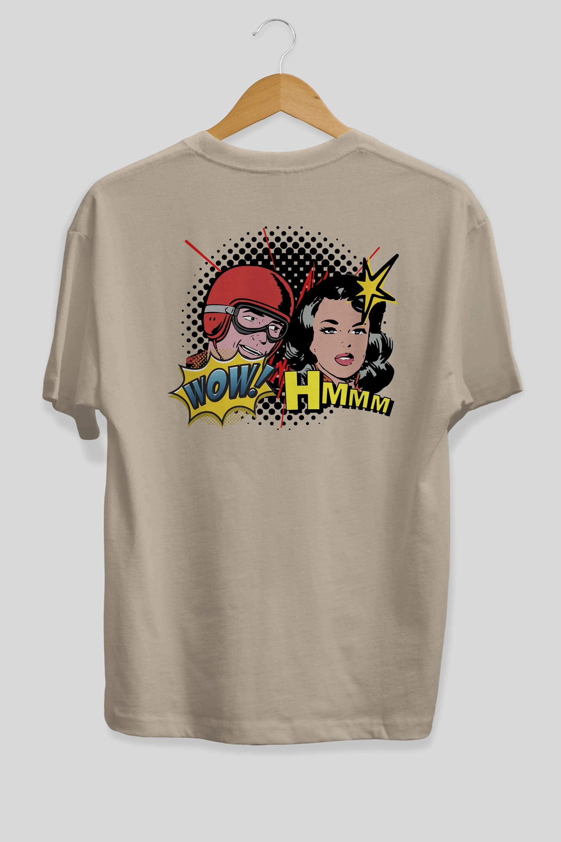 Comic Wow Yazılı Arka Baskılı Oversize t-shirt Erkek Kadın Unisex