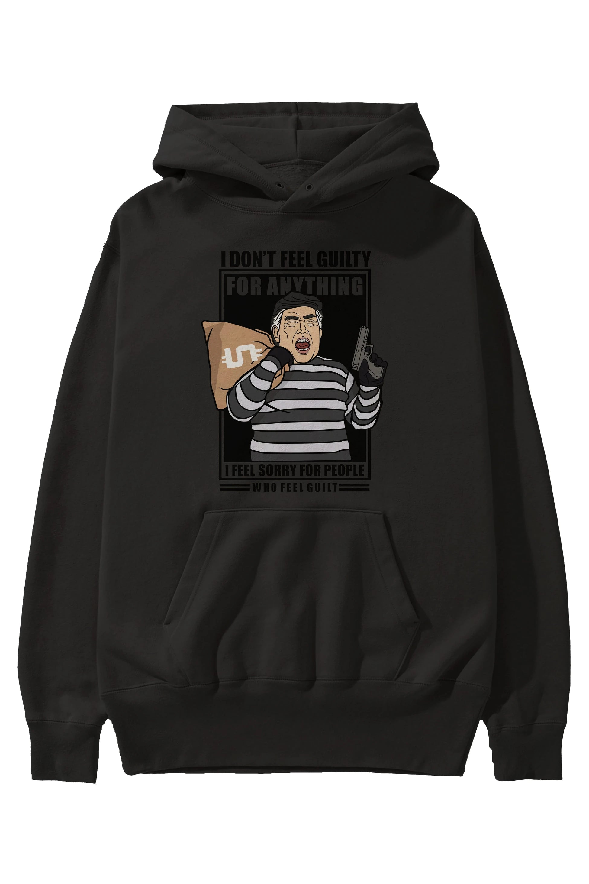 Criminal Trump Ön Baskılı Hoodie Oversize Kapüşonlu Sweatshirt Erkek Kadın Unisex