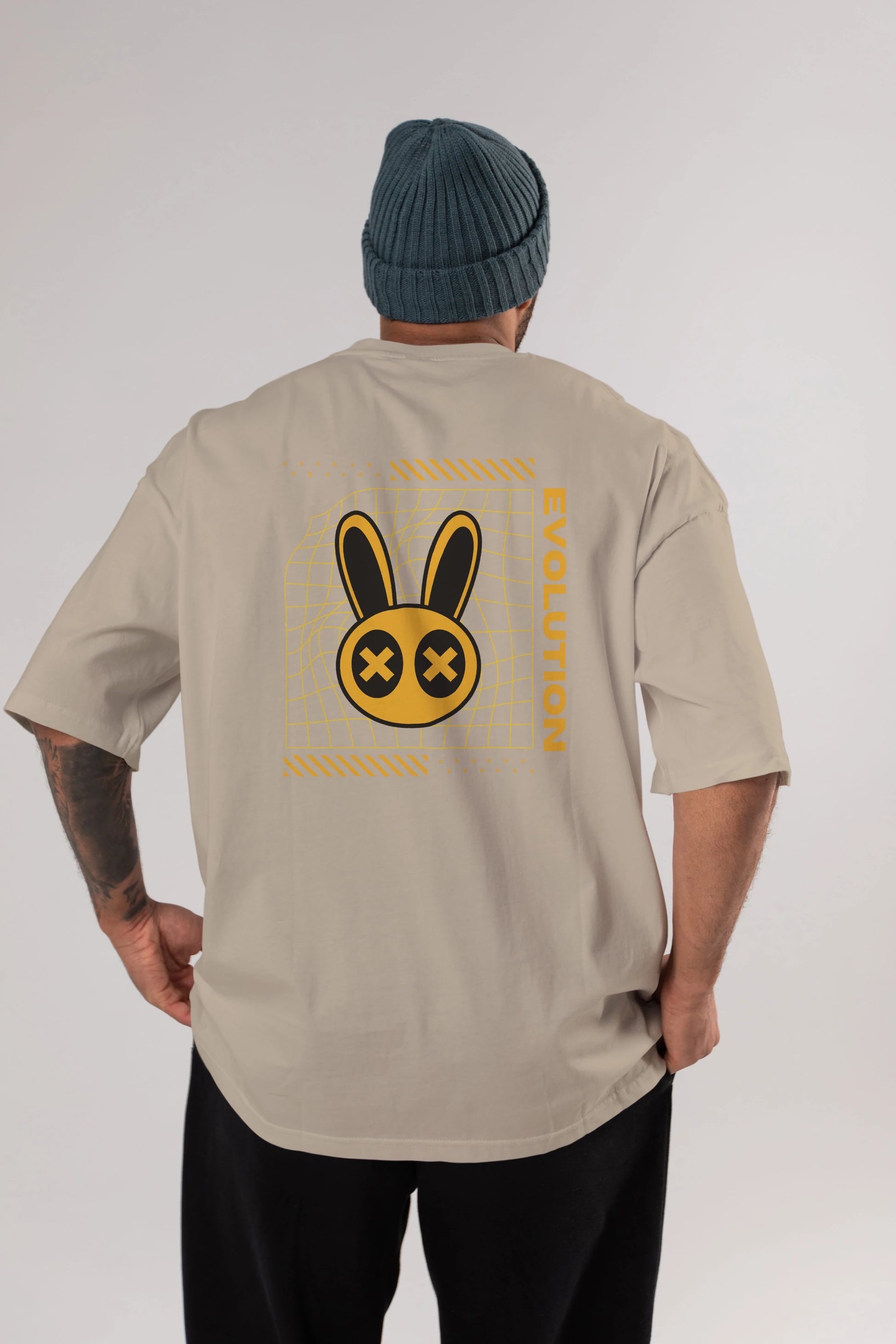 Evolution Yazılı Arka Baskılı Oversize t-shirt Erkek Kadın Unisex
