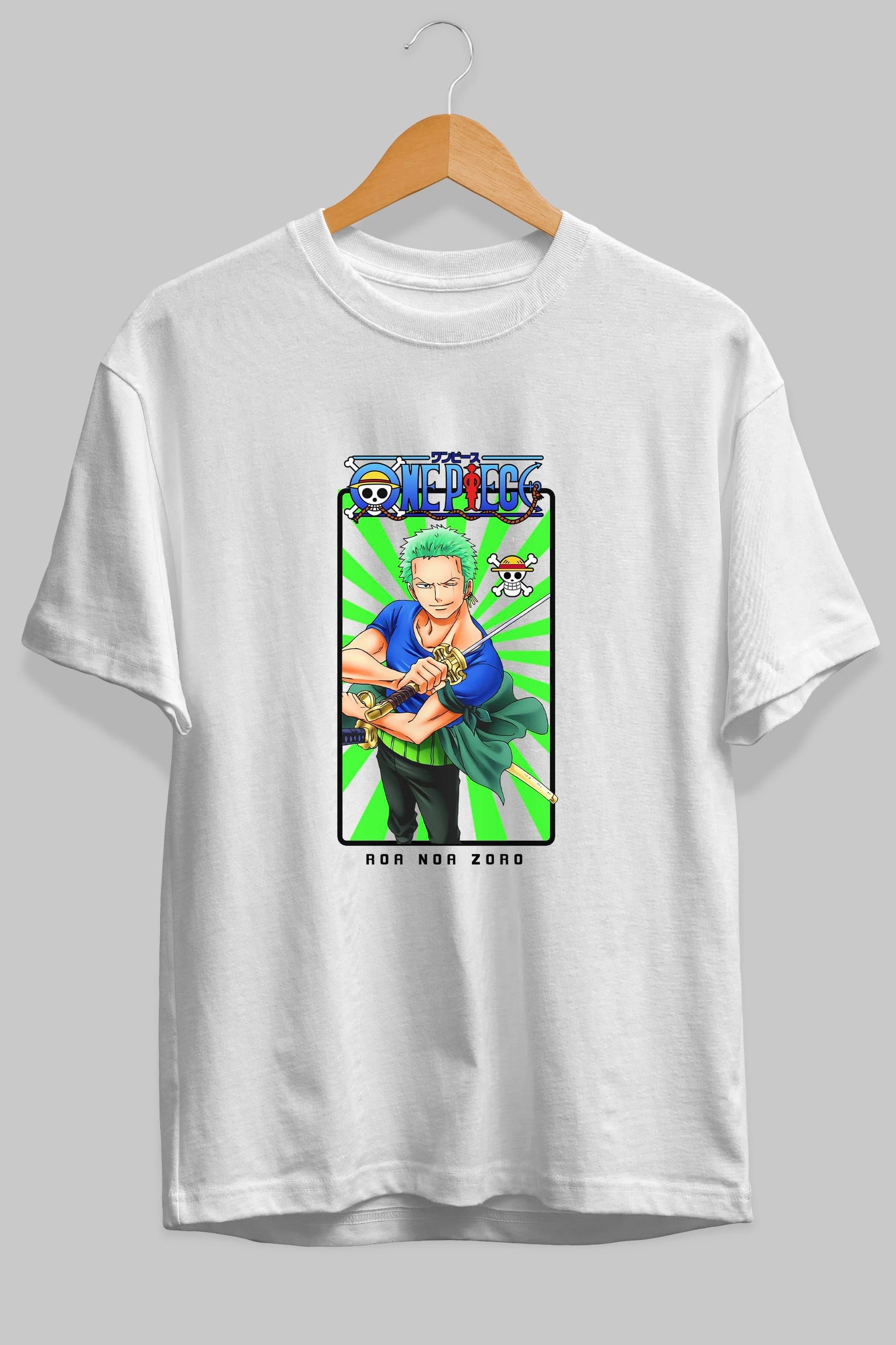 Roronoa Zoro 6 Anime Ön Baskılı Oversize t-shirt Erkek Kadın Unisex
