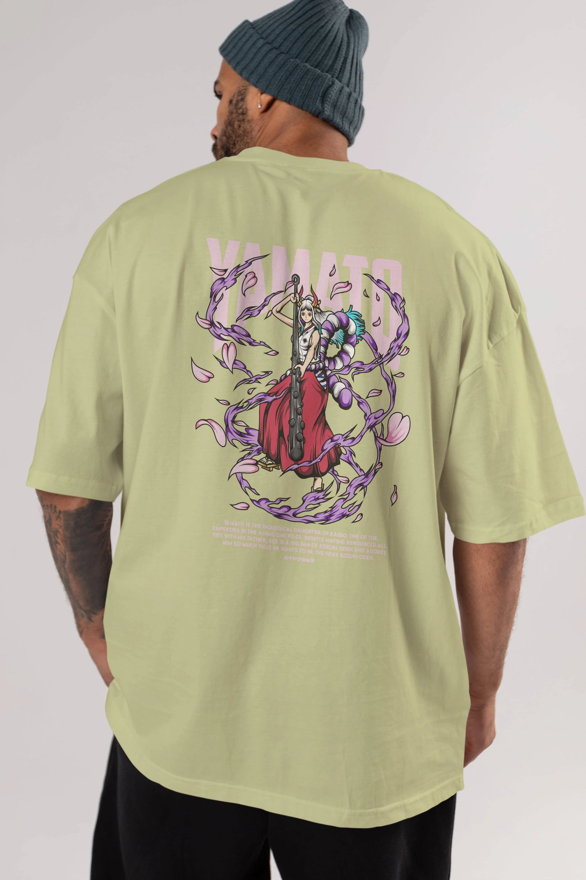 Yamato Anime Arka Baskılı Oversize t-shirt Erkek Kadın Unisex