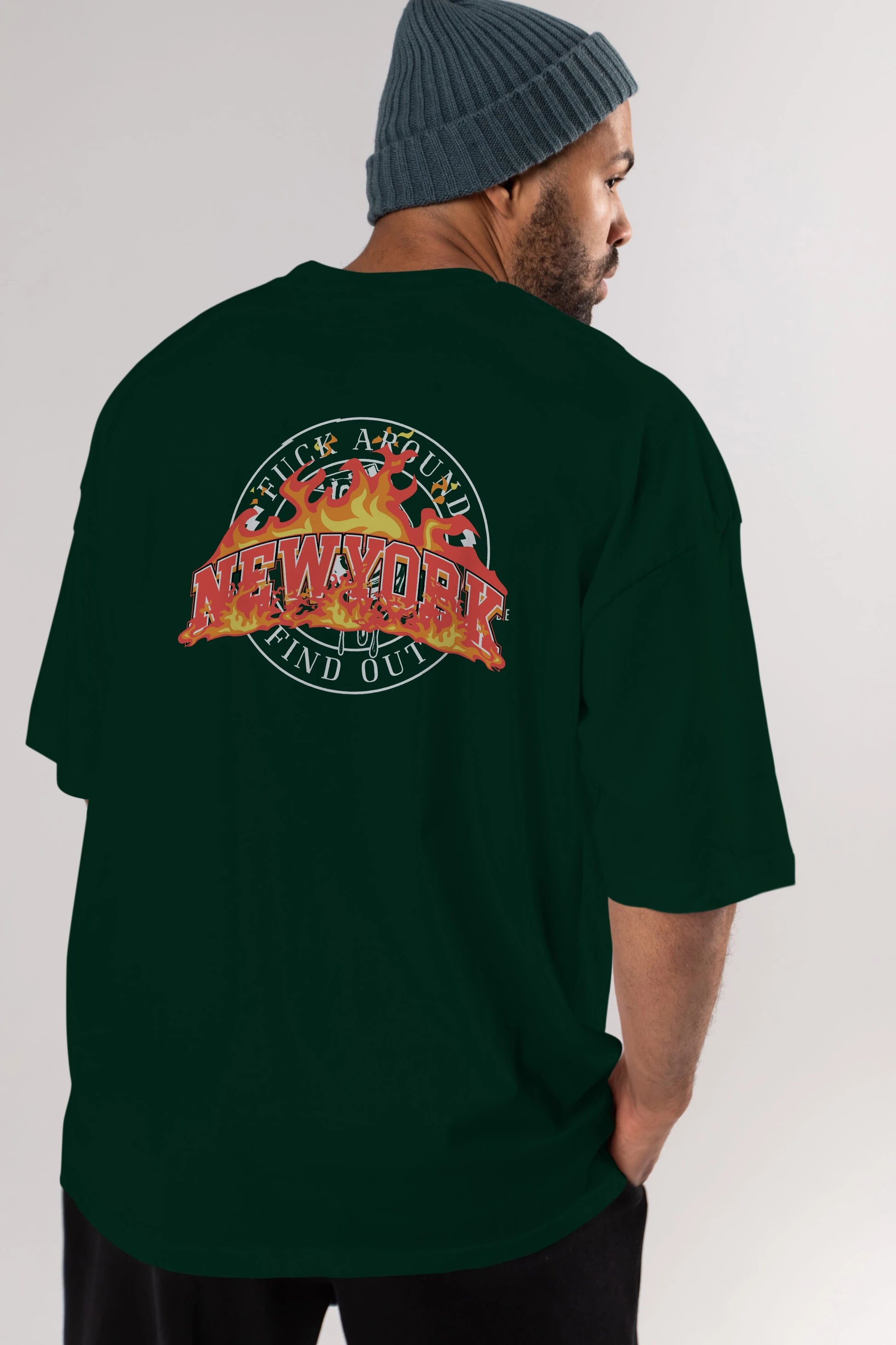 Newyork Style Arka Baskılı Oversize t-shirt Erkek Kadın Unisex