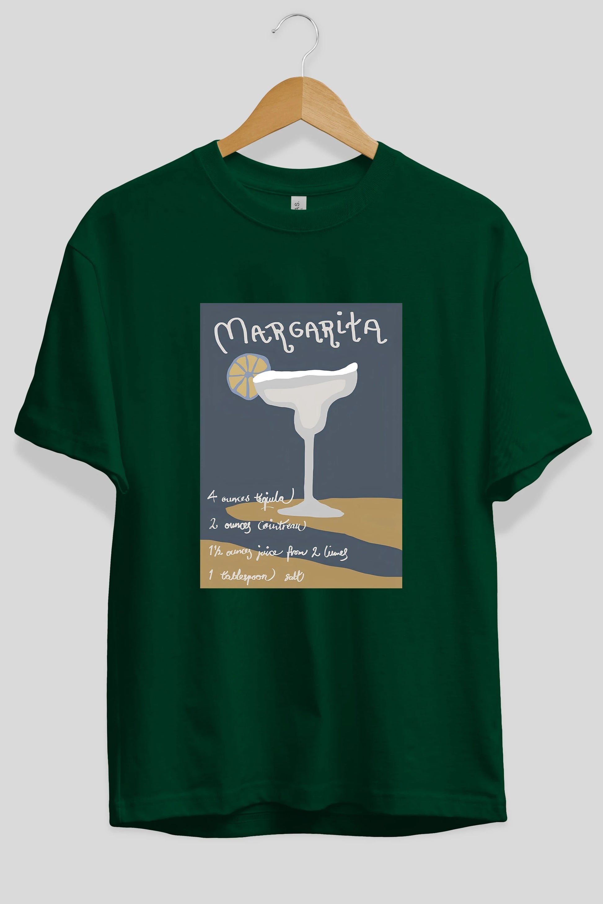 Margarita 2 Ön Baskılı Oversize t-shirt Erkek Kadın Unisex %100 Pamuk Bisiklet Yaka tişort
