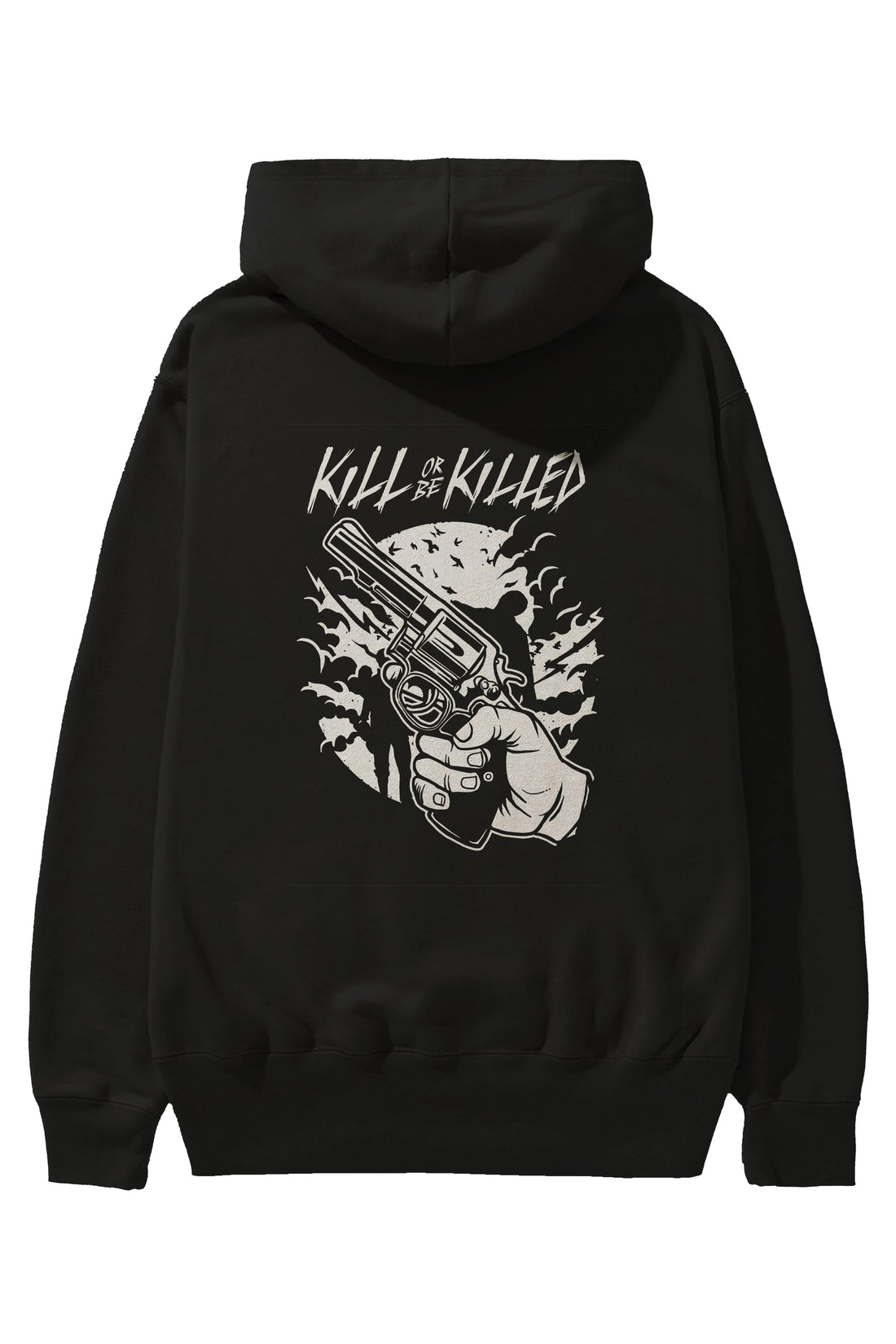 Zombie Shooter Arka Baskılı Hoodie Oversize Kapüşonlu Sweatshirt Erkek Kadın Unisex