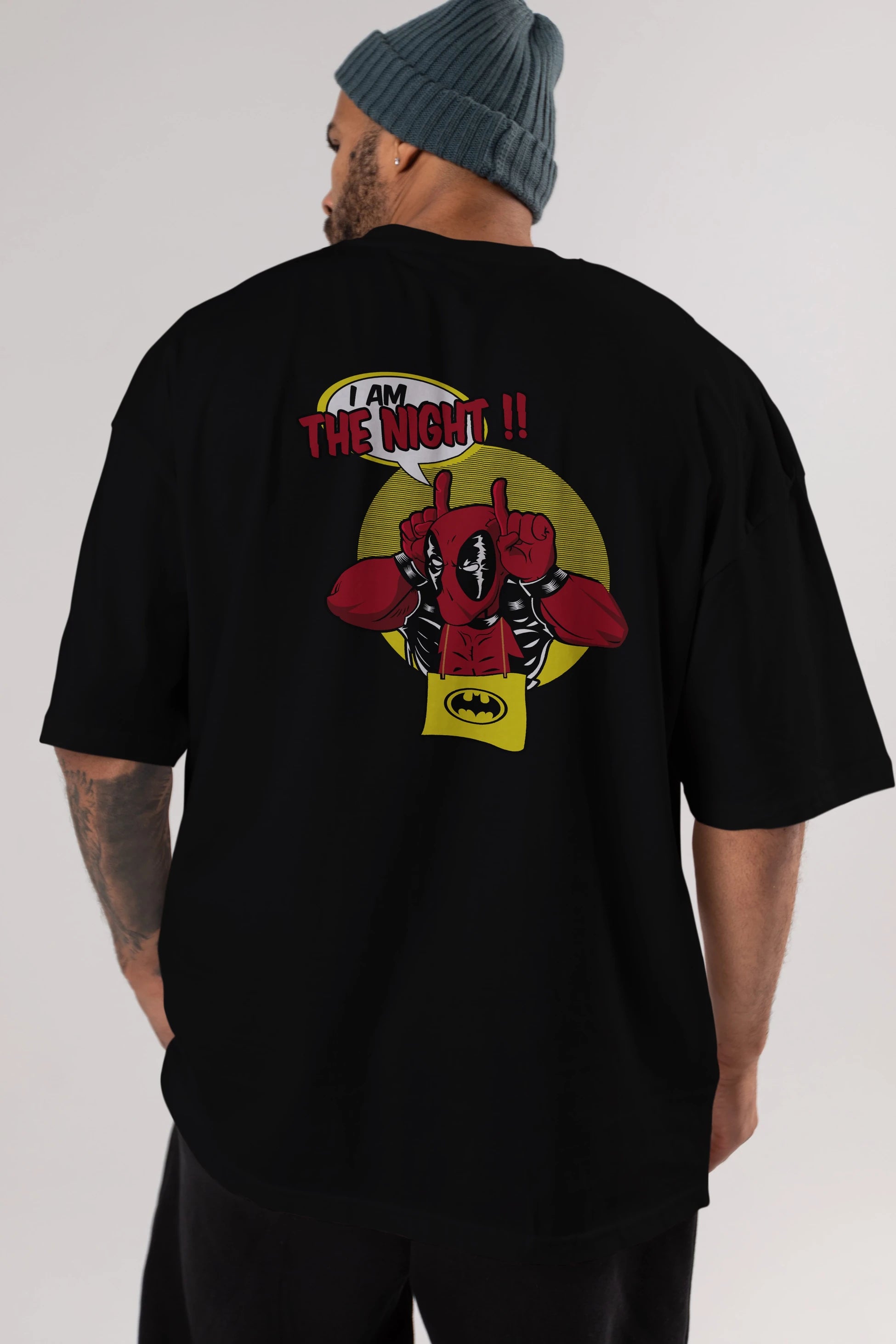 Deadpool (1) Arka Baskılı Oversize t-shirt Erkek Kadın Unisex %100 Pamuk Bisiklet Yaka tişort