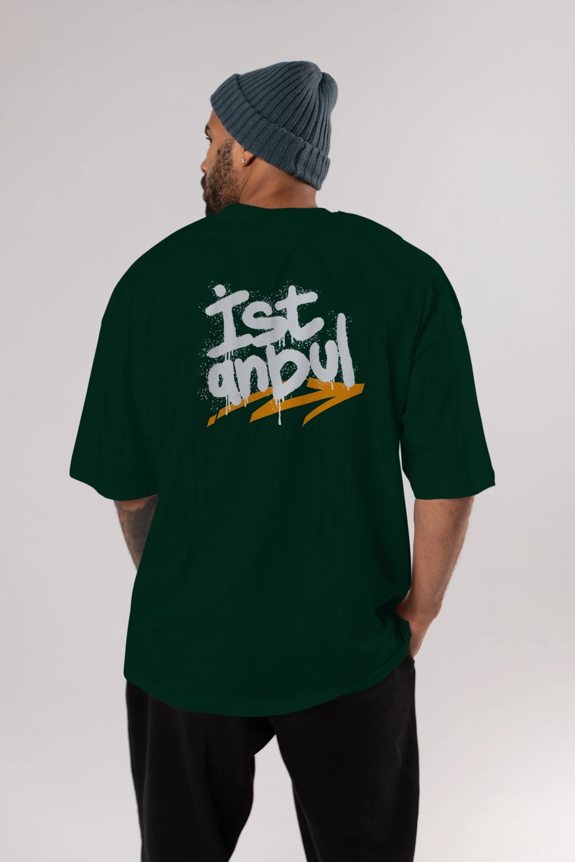 istanbul Yazılı Arka Baskılı Oversize t-shirt Erkek Kadın Unisex