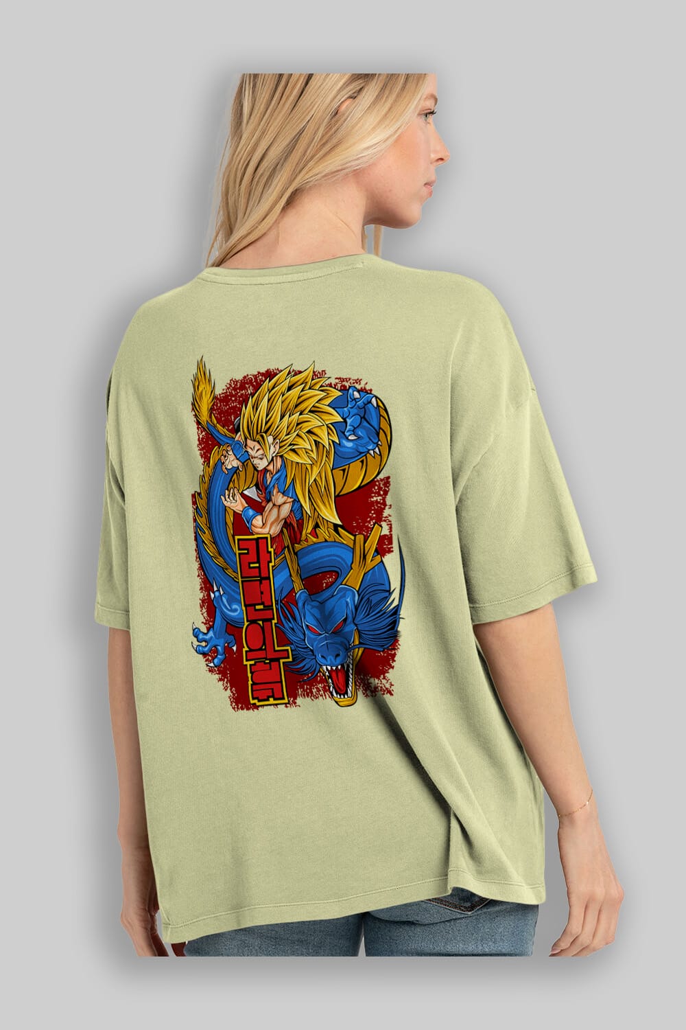 DRAGON BALL Z Anime Arka Baskılı Oversize t-shirt Erkek Kadın Unisex