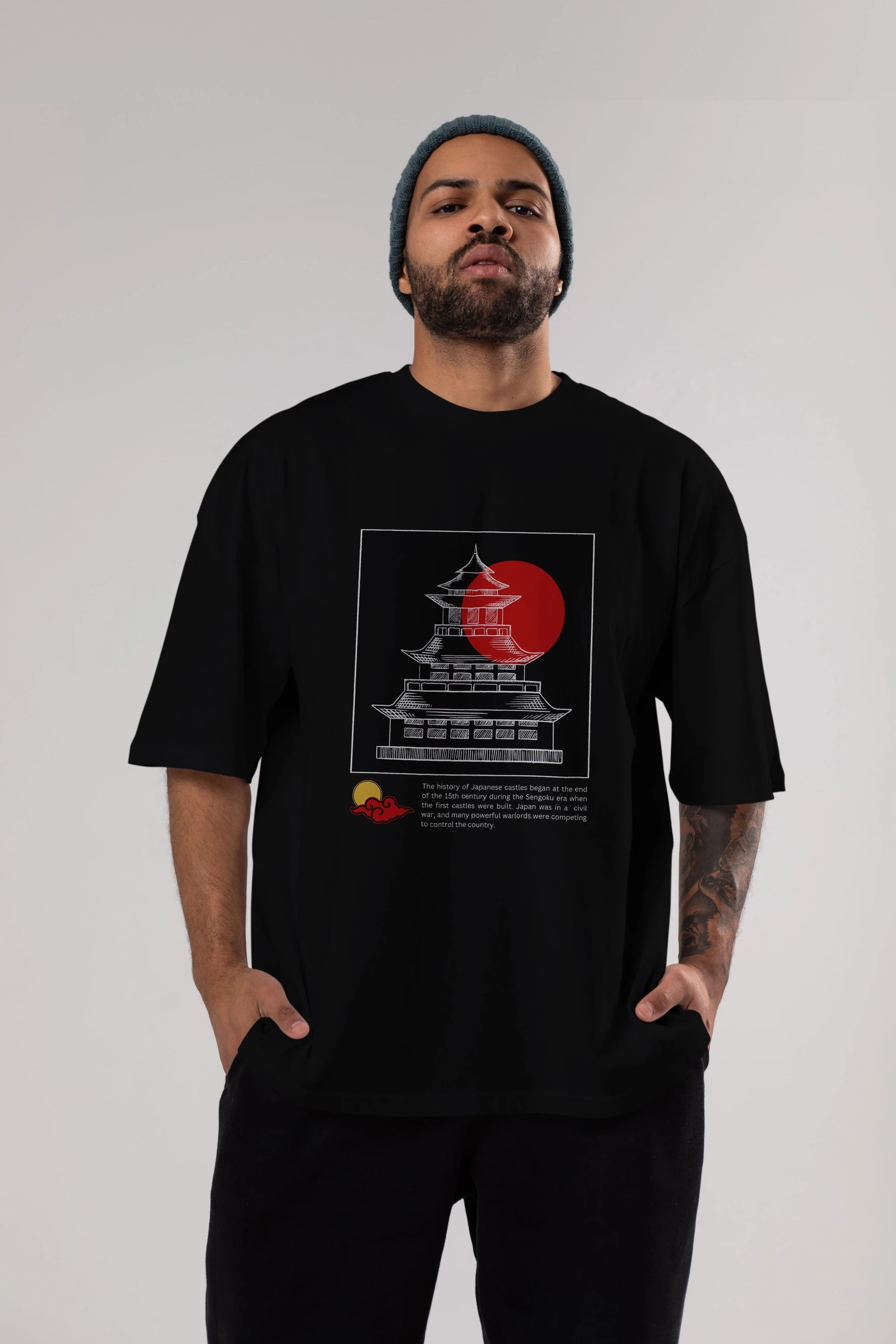 Retro Japanese Ön Baskılı Oversize t-shirt Erkek Kadın Unisex