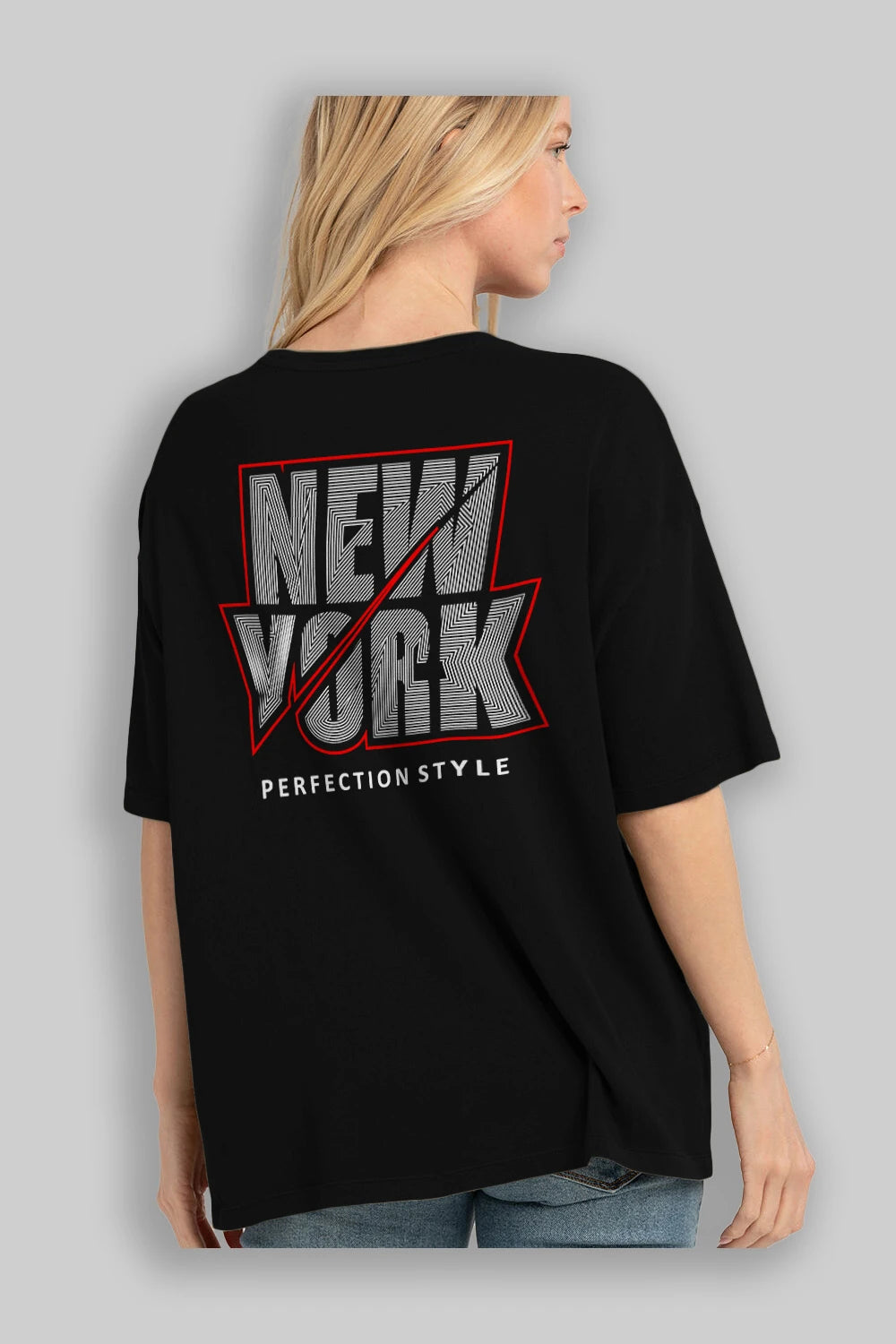 New York Perfection Style Arka Baskılı Oversize t-shirt Erkek Kadın Unisex
