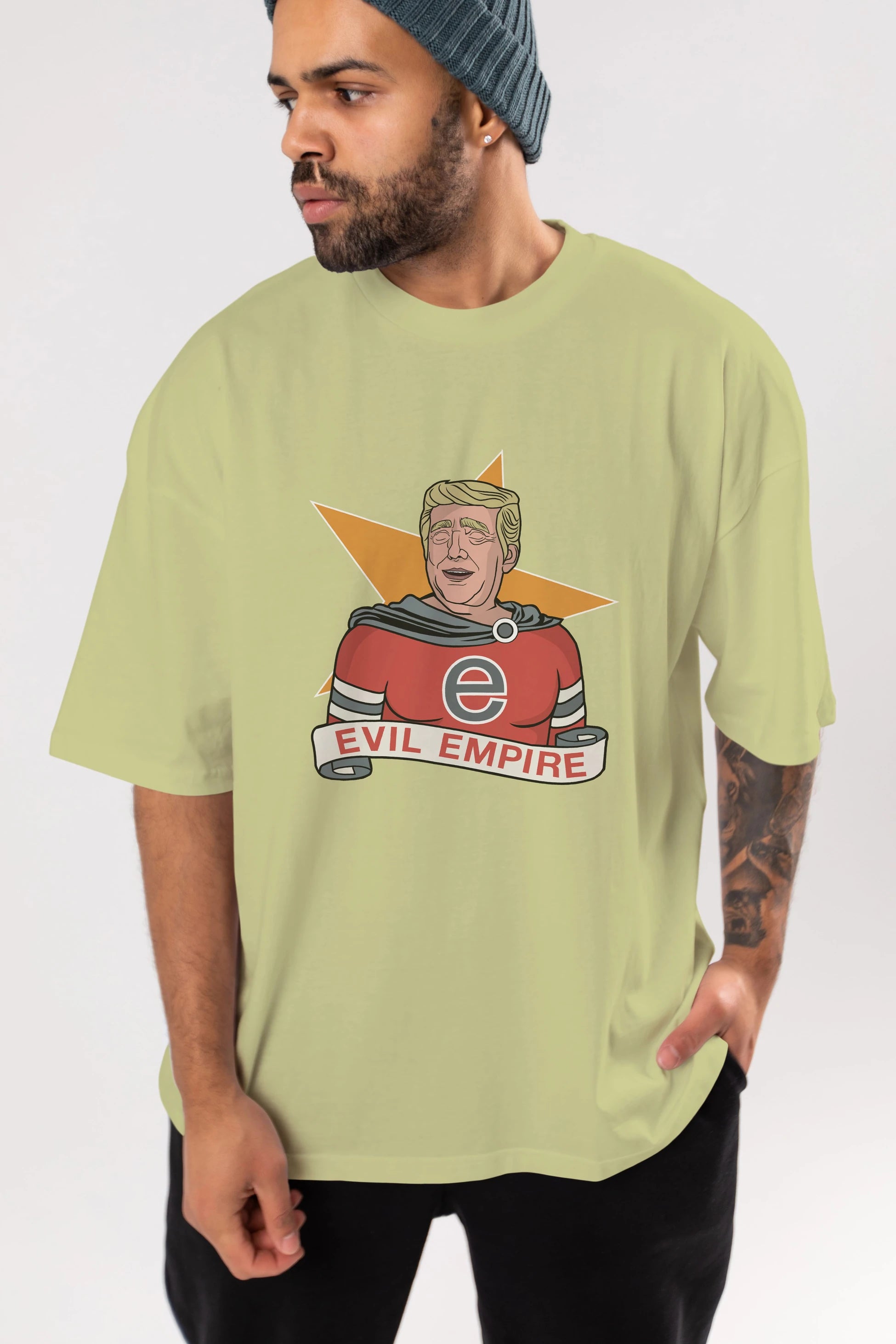 Evil Empire Trump Ön Baskılı Oversize t-shirt Erkek Kadın Unisex %100 Pamuk tişort