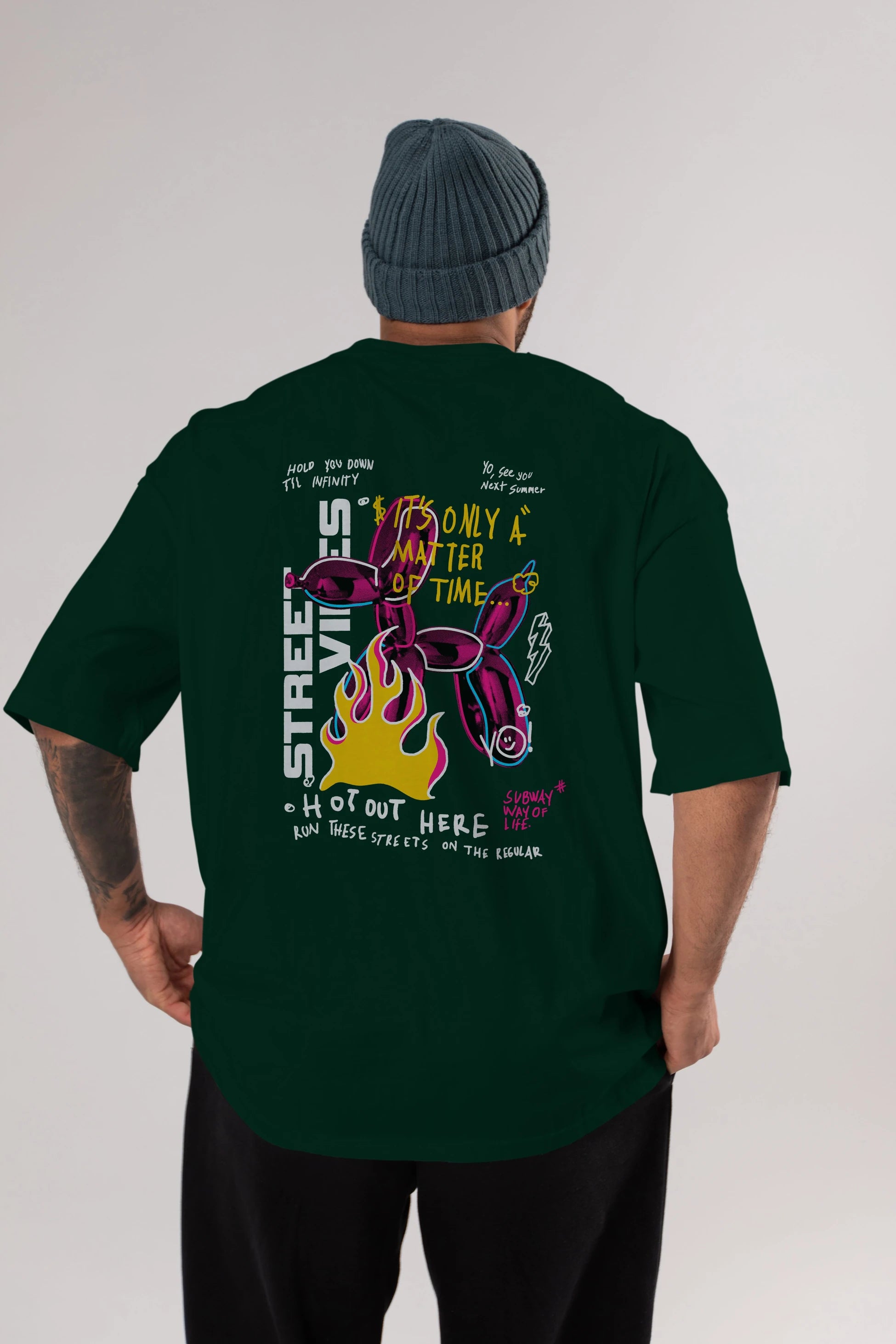 Street Vibes Arka Baskılı Oversize t-shirt Erkek Kadın Unisex