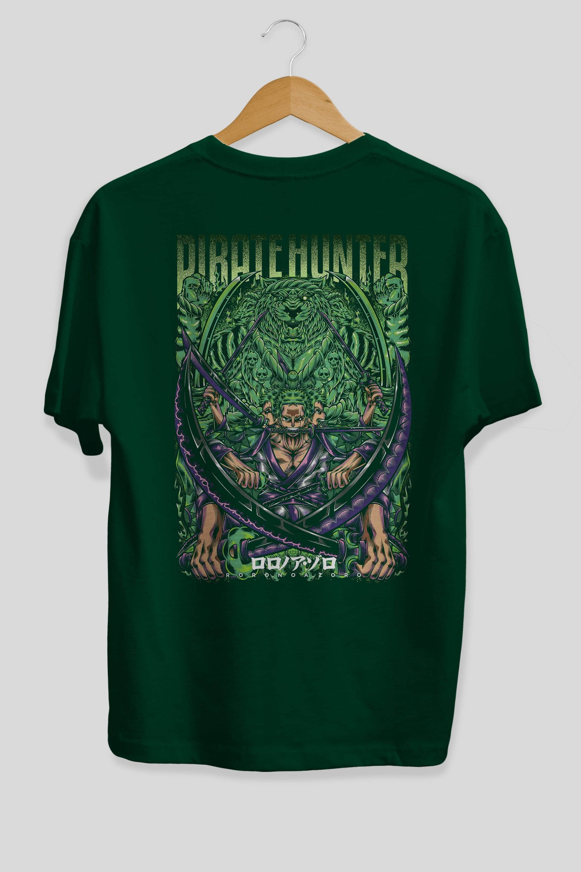 RORONOA ZORO 3 Anime Arka Baskılı Oversize t-shirt Erkek Kadın Unisex