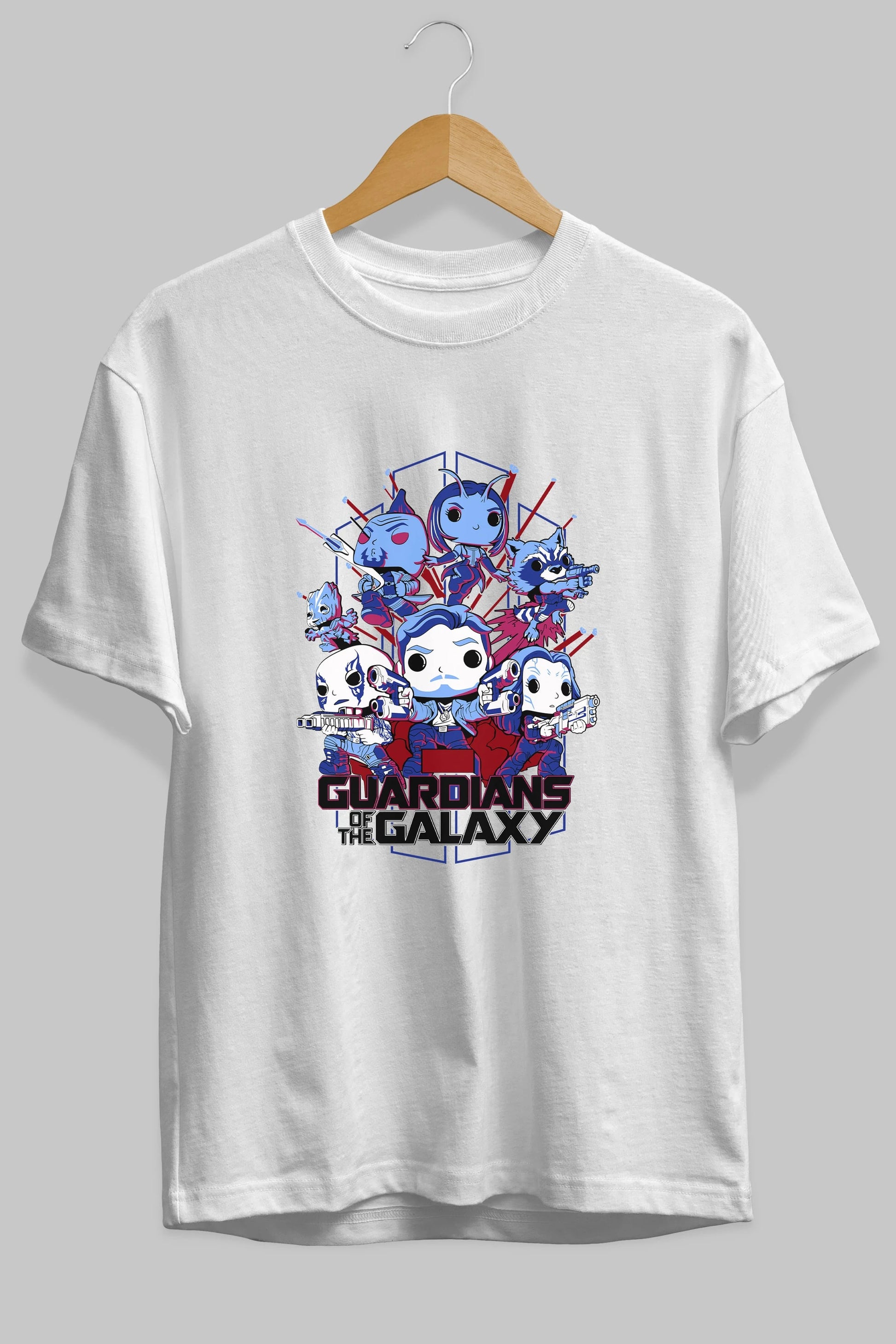 Guardians of the Galaxy Ön Baskılı Oversize t-shirt Erkek Kadın Unisex %100 Pamuk Bisiklet Yaka tişort