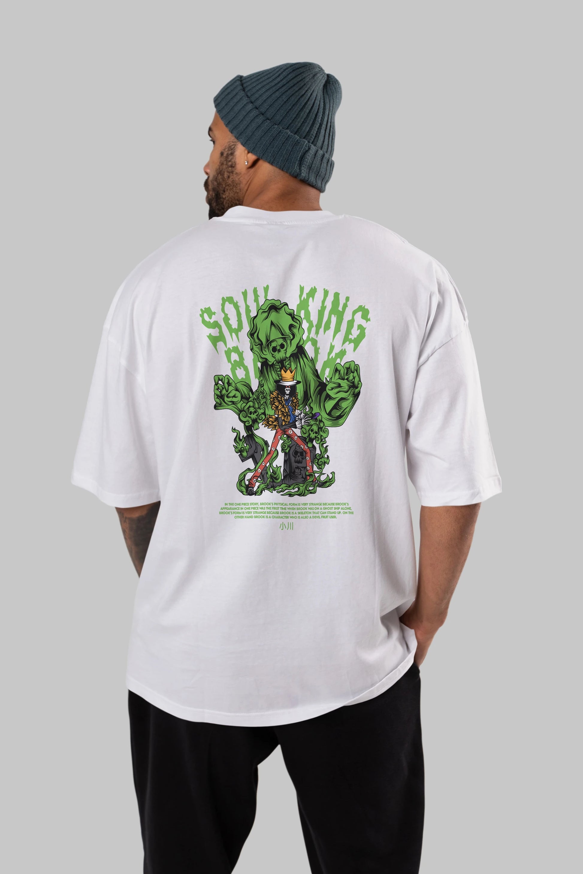 Soul King Brook Anime Arka Baskılı Oversize t-shirt Erkek Kadın Unisex