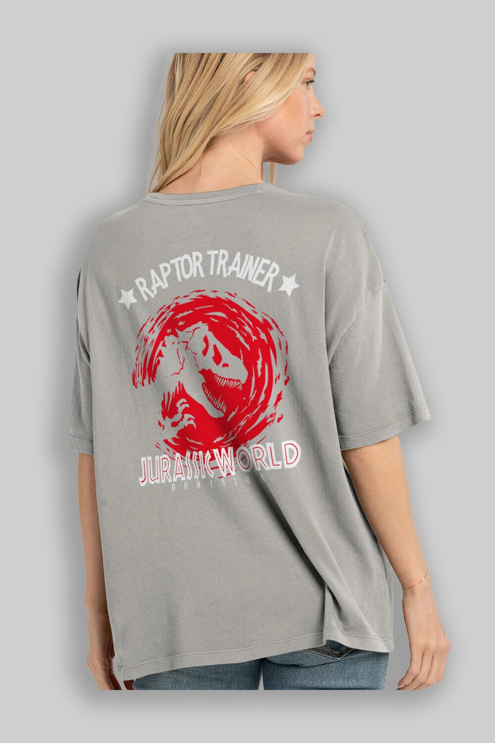 Jurassic Park (3) Arka Baskılı Oversize t-shirt Erkek Kadın Unisex %100 Pamuk Bisiklet Yaka tişort
